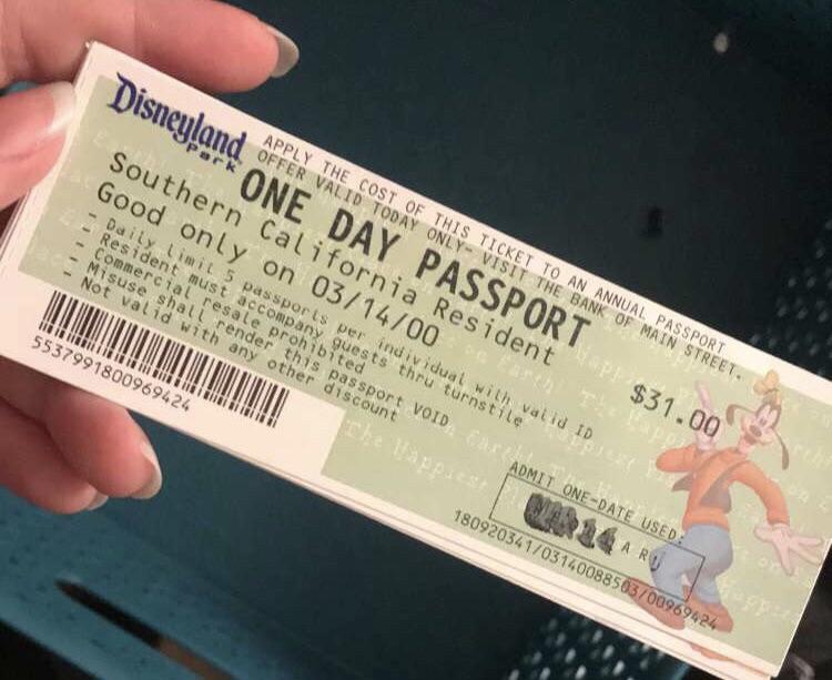 Found a ticket from 2000. 31 for one day! amazing Disneyland