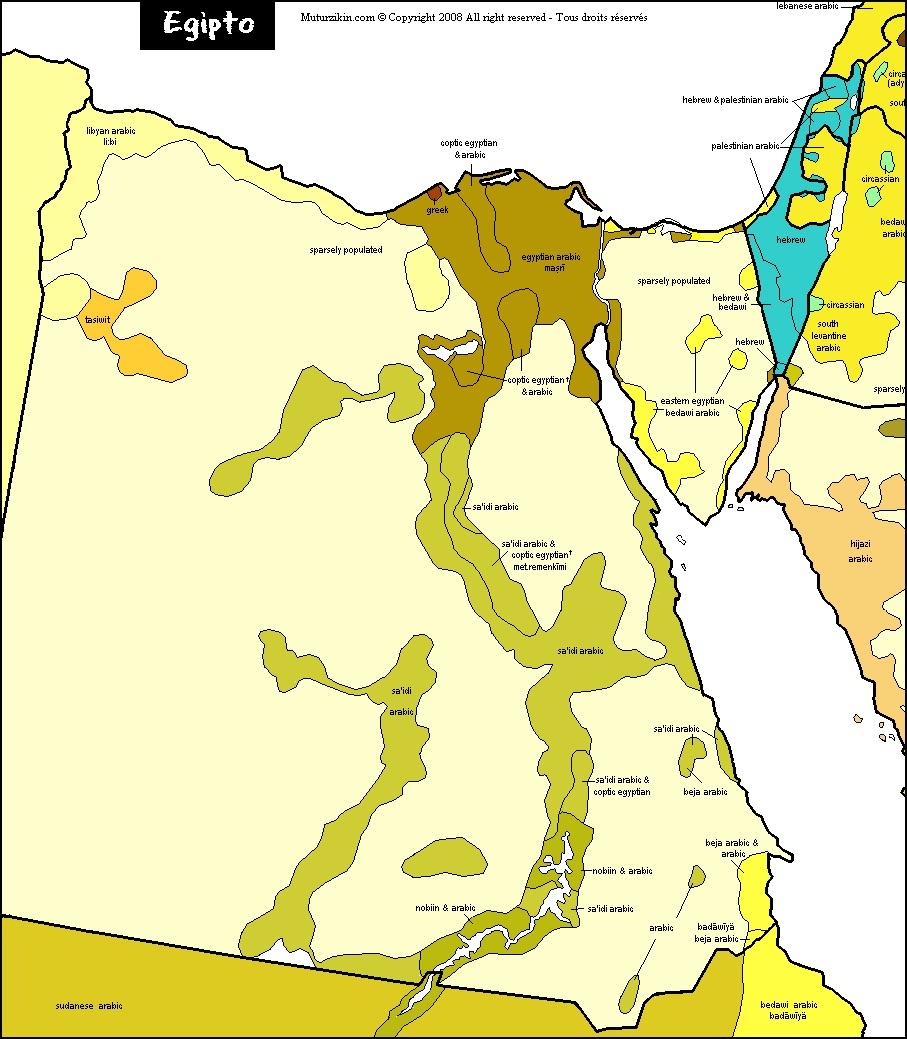 Linguistic map of Egypt r/MapPorn