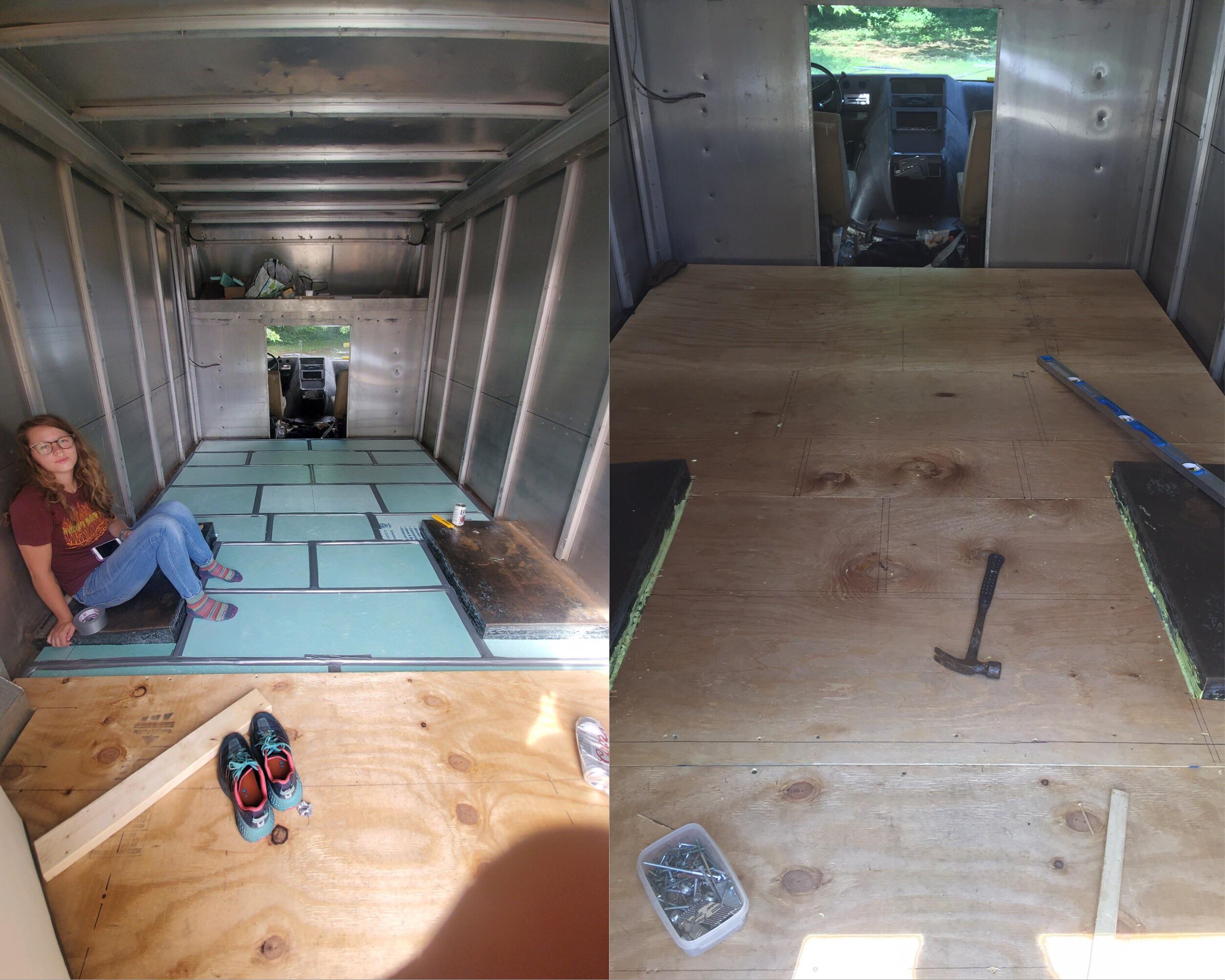 Finished our subfloor yesterday! (We’re a box truck, hope you let us