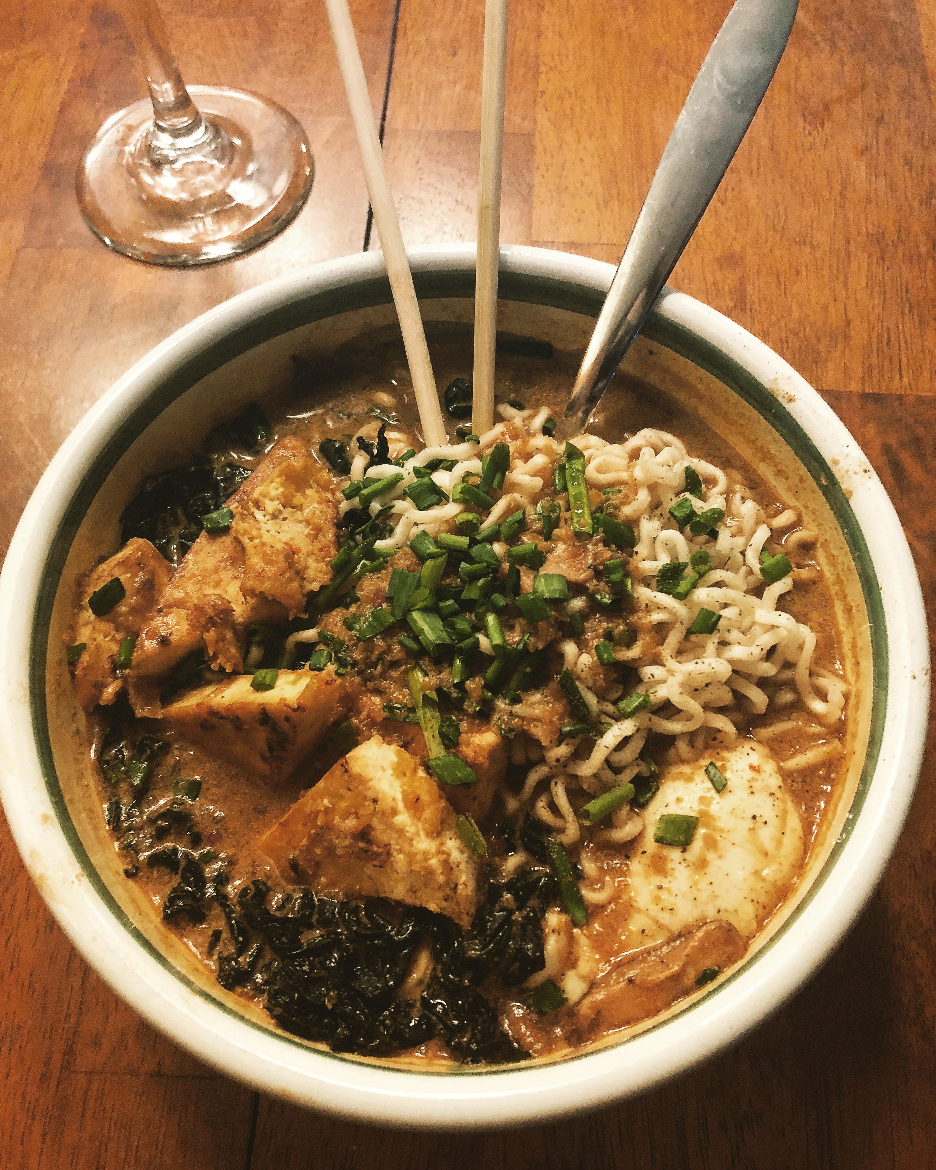 [Homemade] Spicy tofu ramen r/food