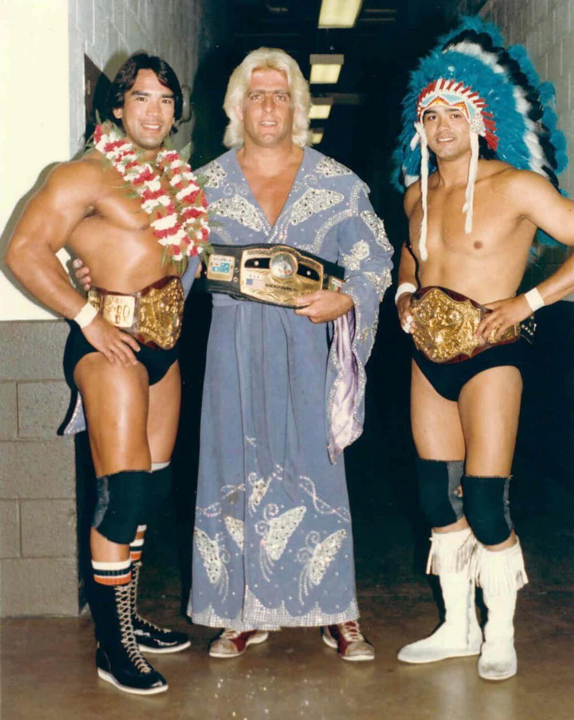 World heavyweight champion Ric Flair World tag team champions (Mid