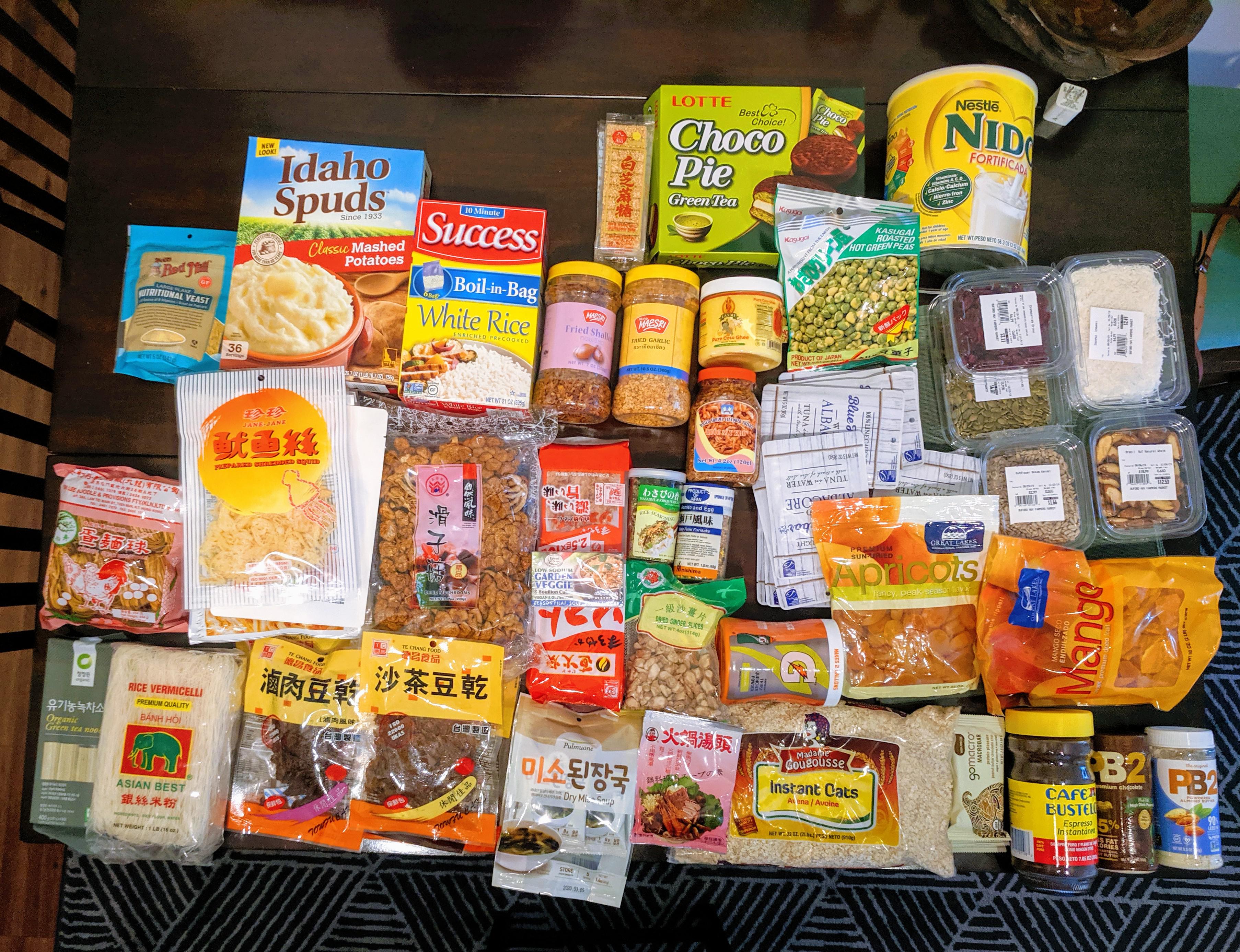 Pescatarian dry goods haul for 5 weeks on the Colorado Trail r/trailmeals