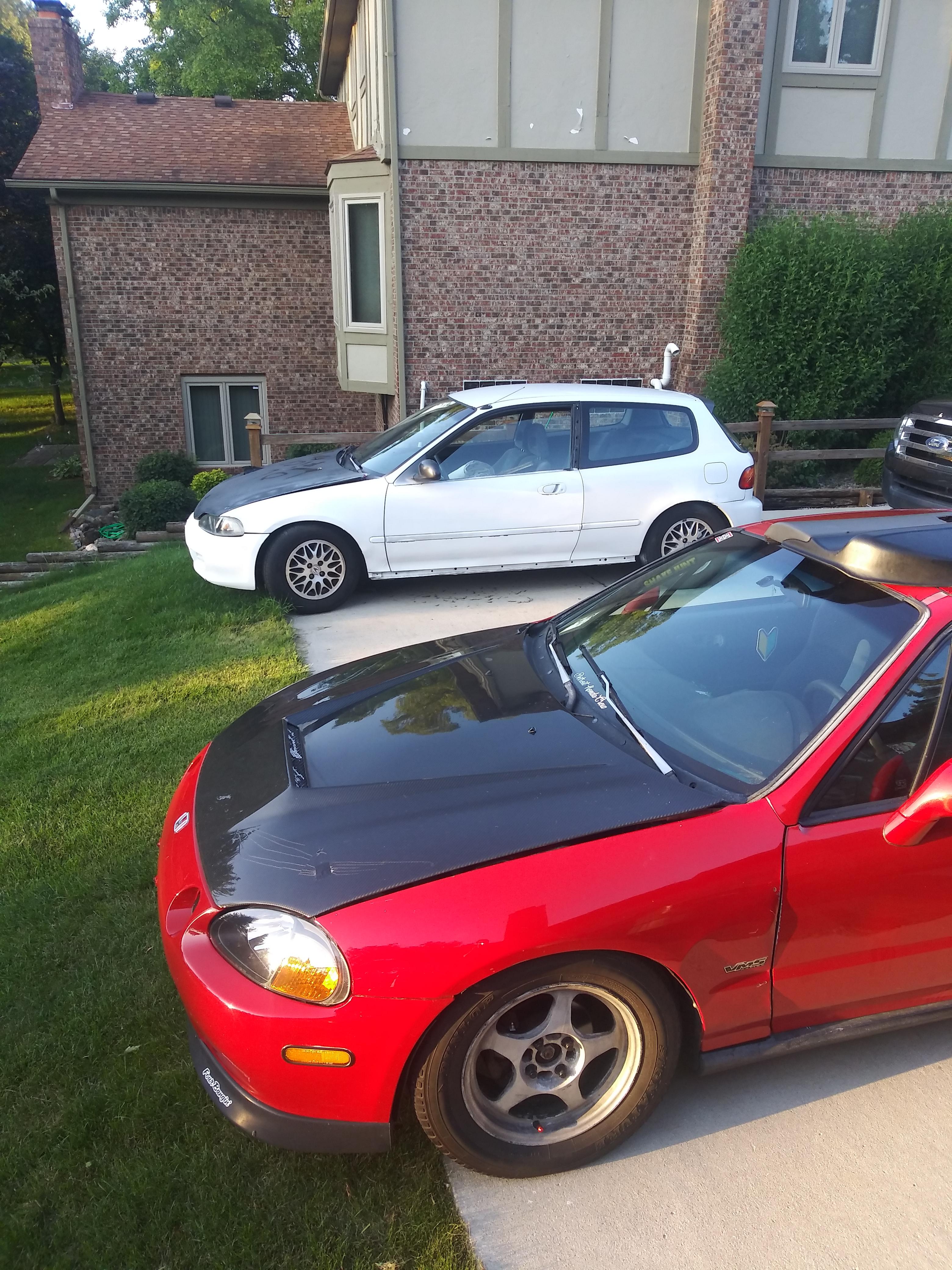 First ever Reddit post. My two '95s. Both are JDM B16a swaps, hatch is