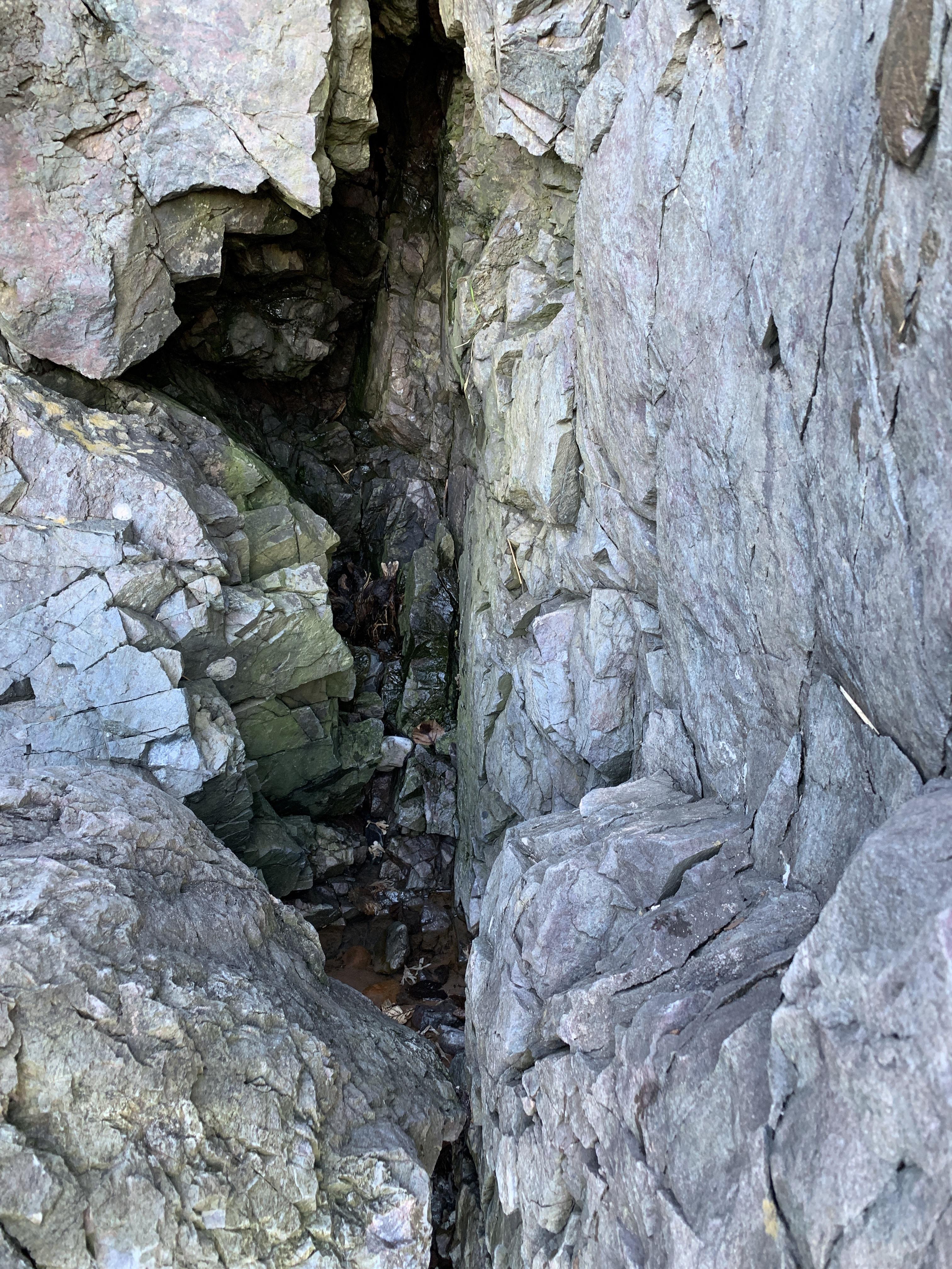 This is a stream inside a small mountain crevice, taken in New