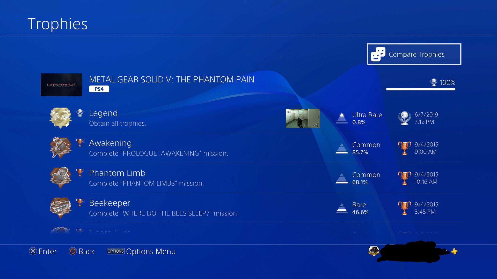 Finally received the Platinum Trophy and 100 for MGSV r/metalgearsolid