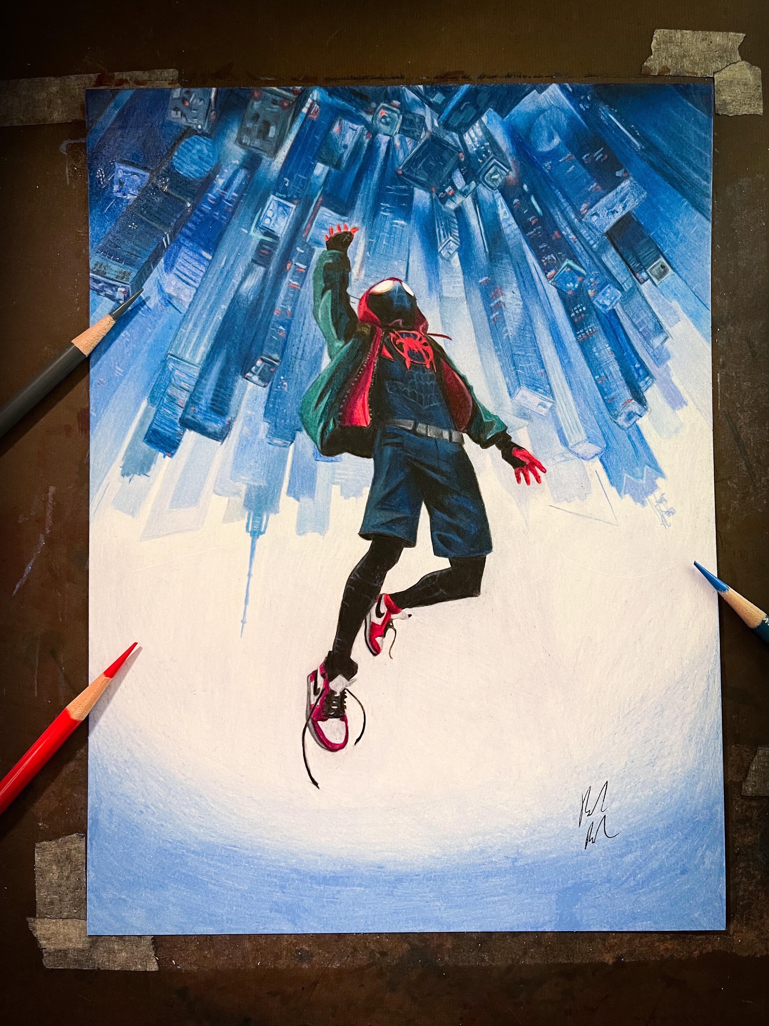 [OC] My colored pencil drawing of SpiderMan Spiderman
