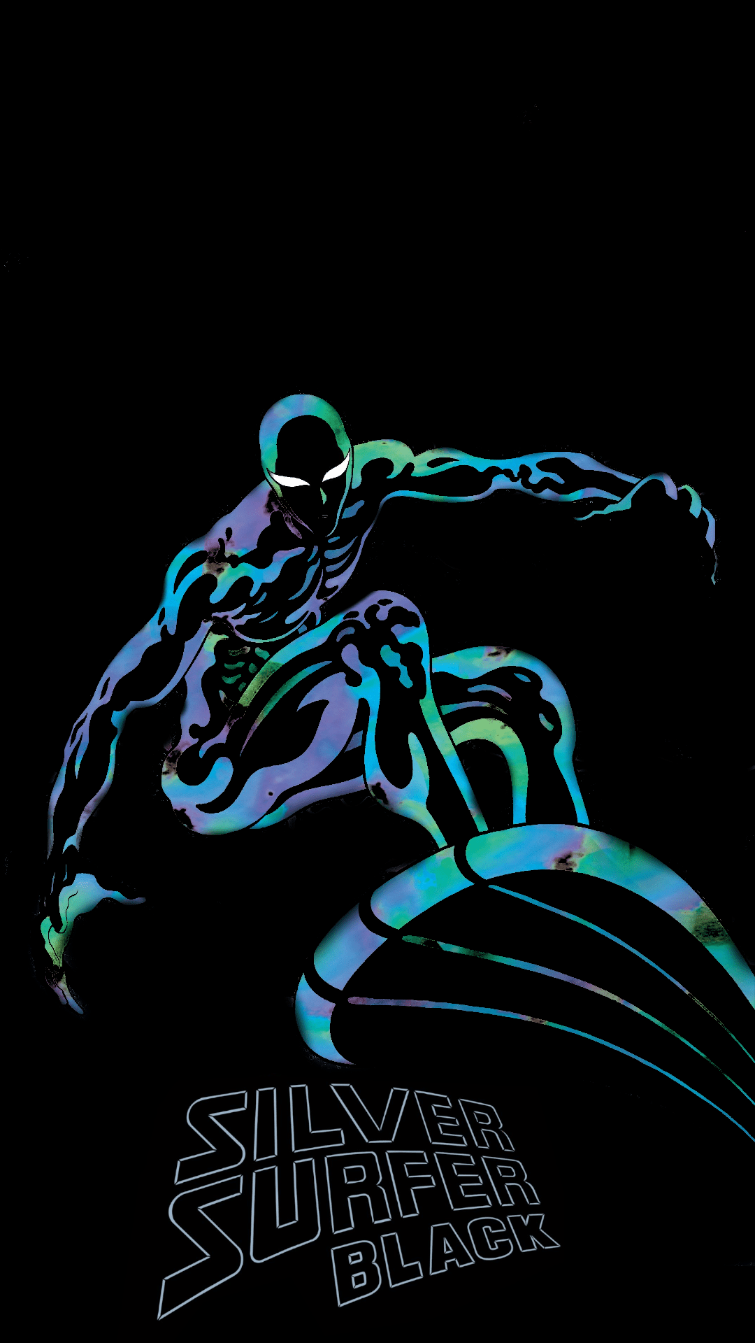 Made a phone wallpaper for Silver Surfer Black. I had to the art was amazing! r/SilverSurfer