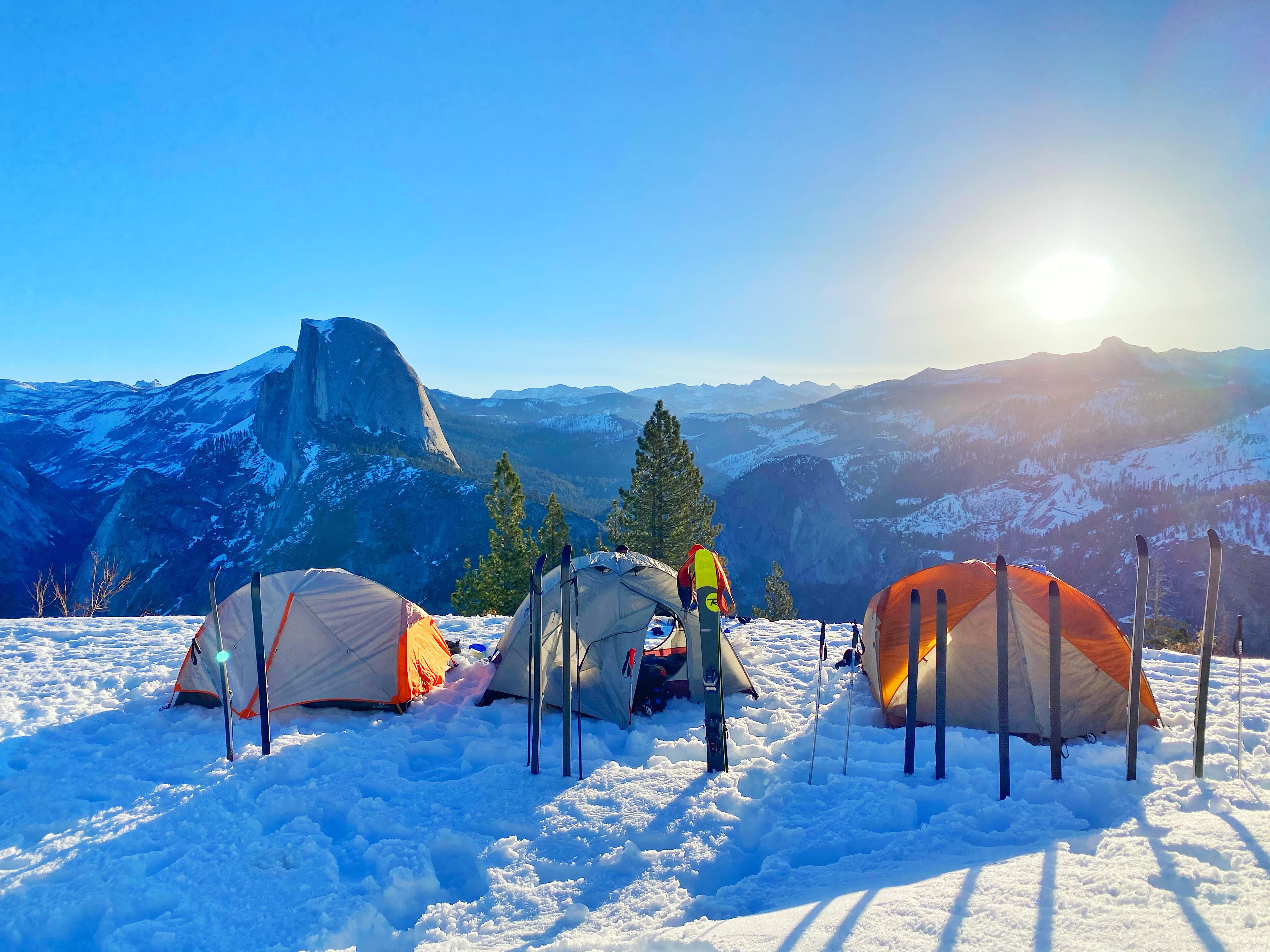 Sunrise at our Yosemite winter camp r/camping