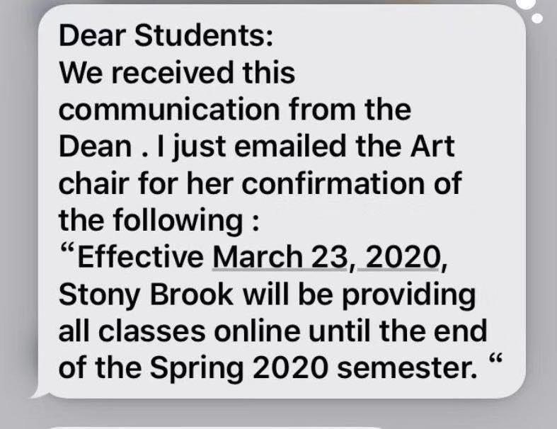 Online chem exam? SBU