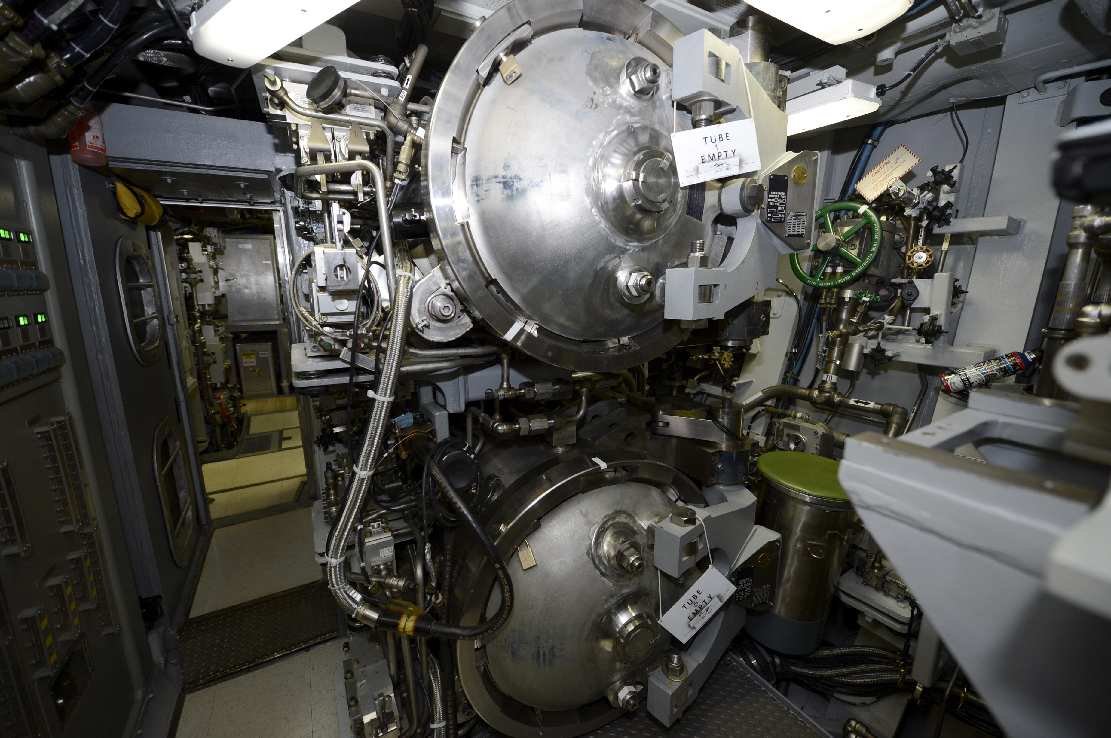 Tubes Empty. the torpedo room aboard Virginiaclass attack submarine
