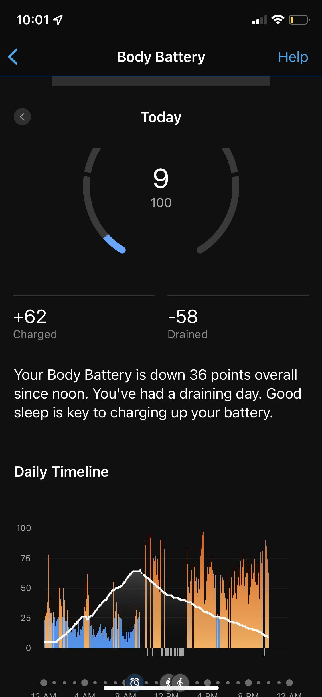 Body battery seems very low? r/Garmin
