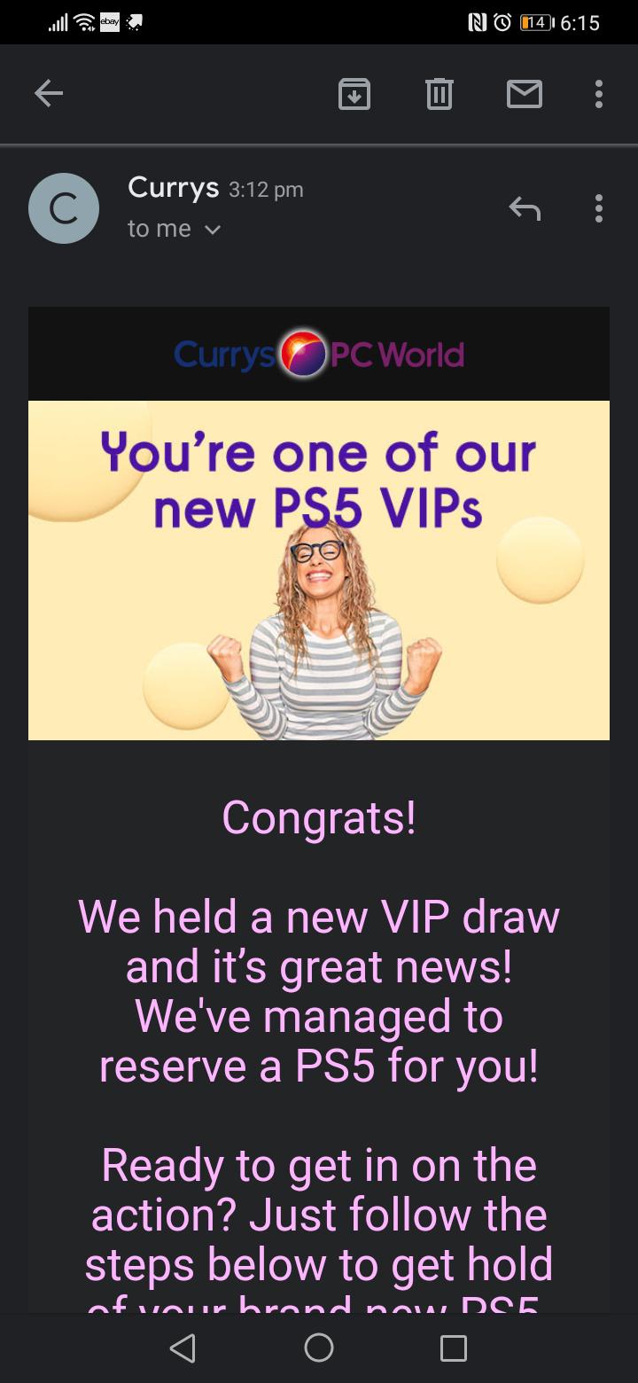 Ive won one of the Currys/PC World VIP draw for a PS5 but i have got one since i entered it so i