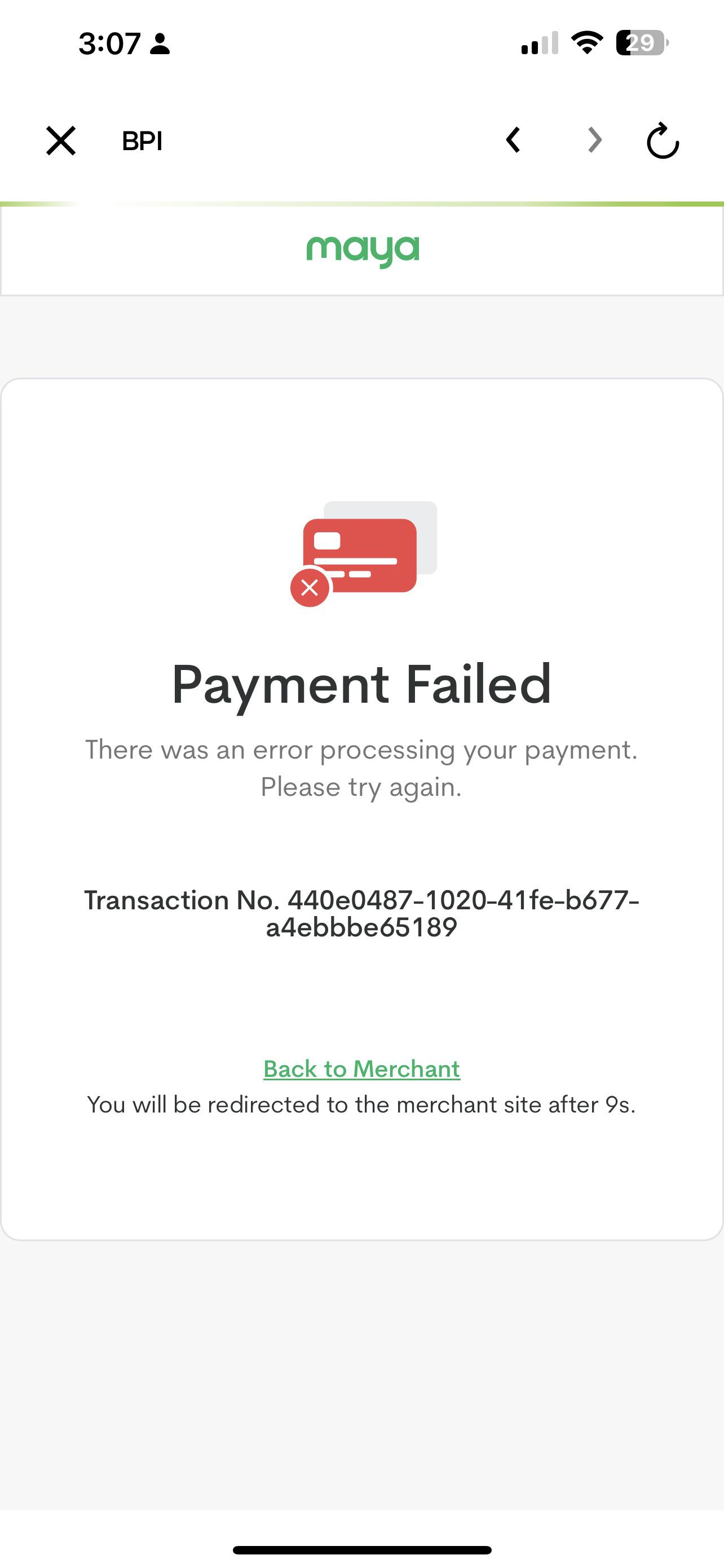 BPI payment failed r/PHCreditCards
