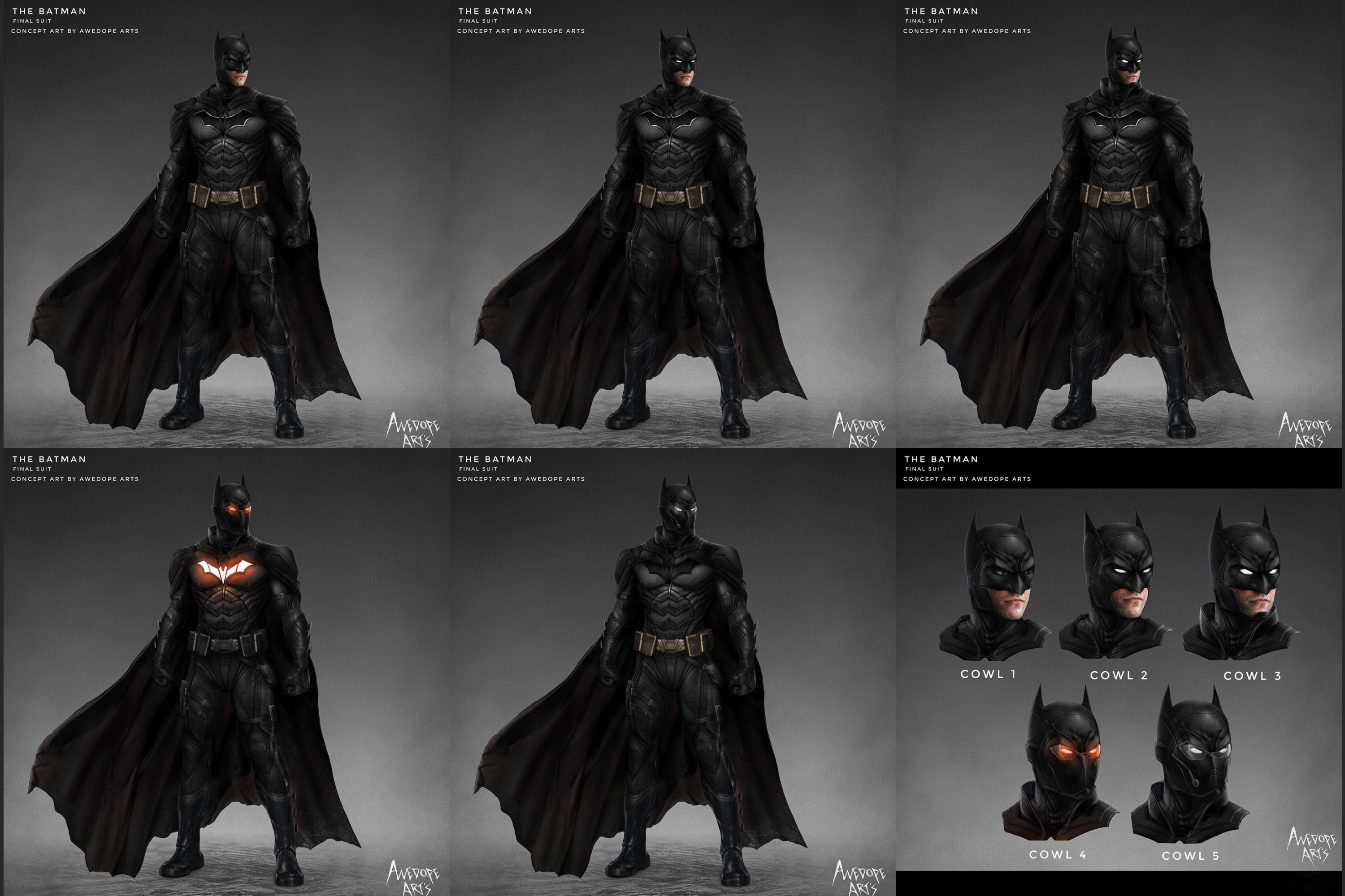Fanmade The Batman final suit concepts, by awedope.arts r/DC_Cinematic