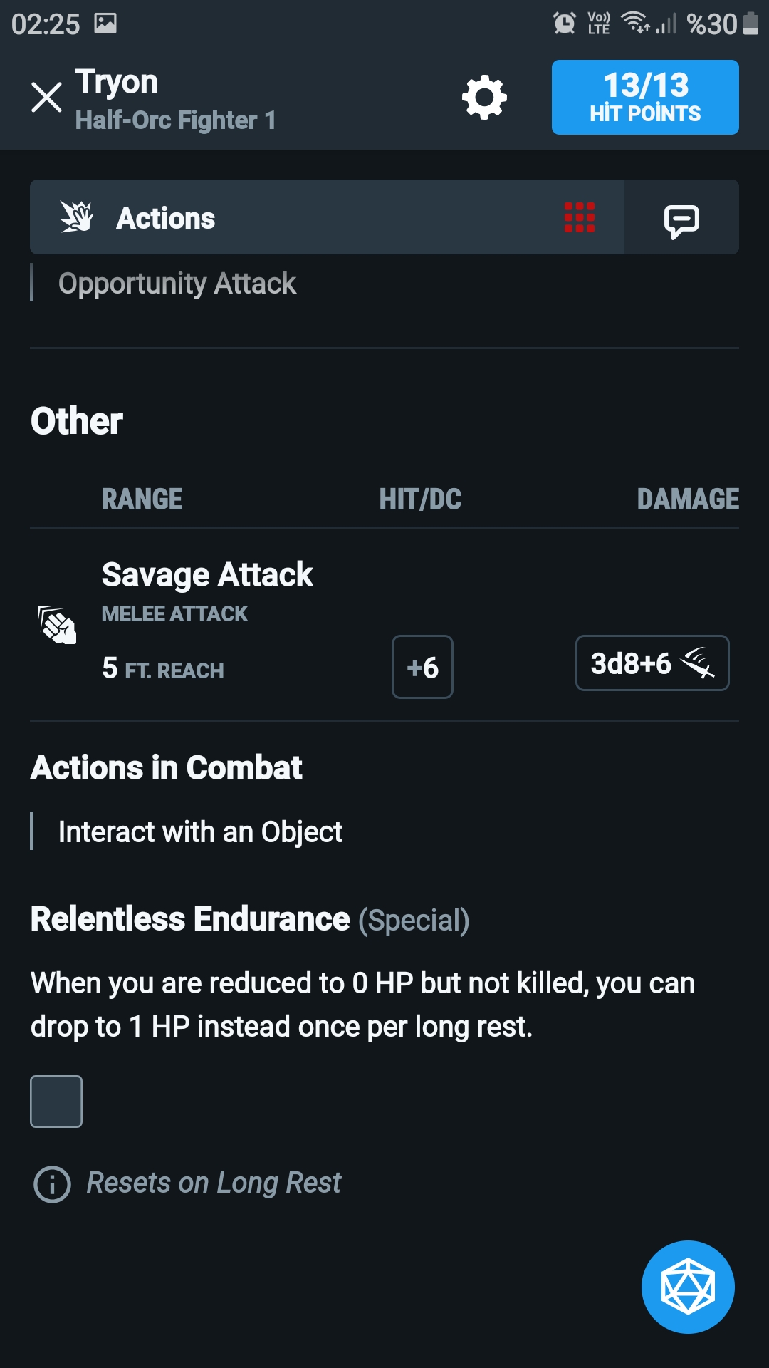 [OC] So , Savage Attacks doesn't show as an action r/DnD