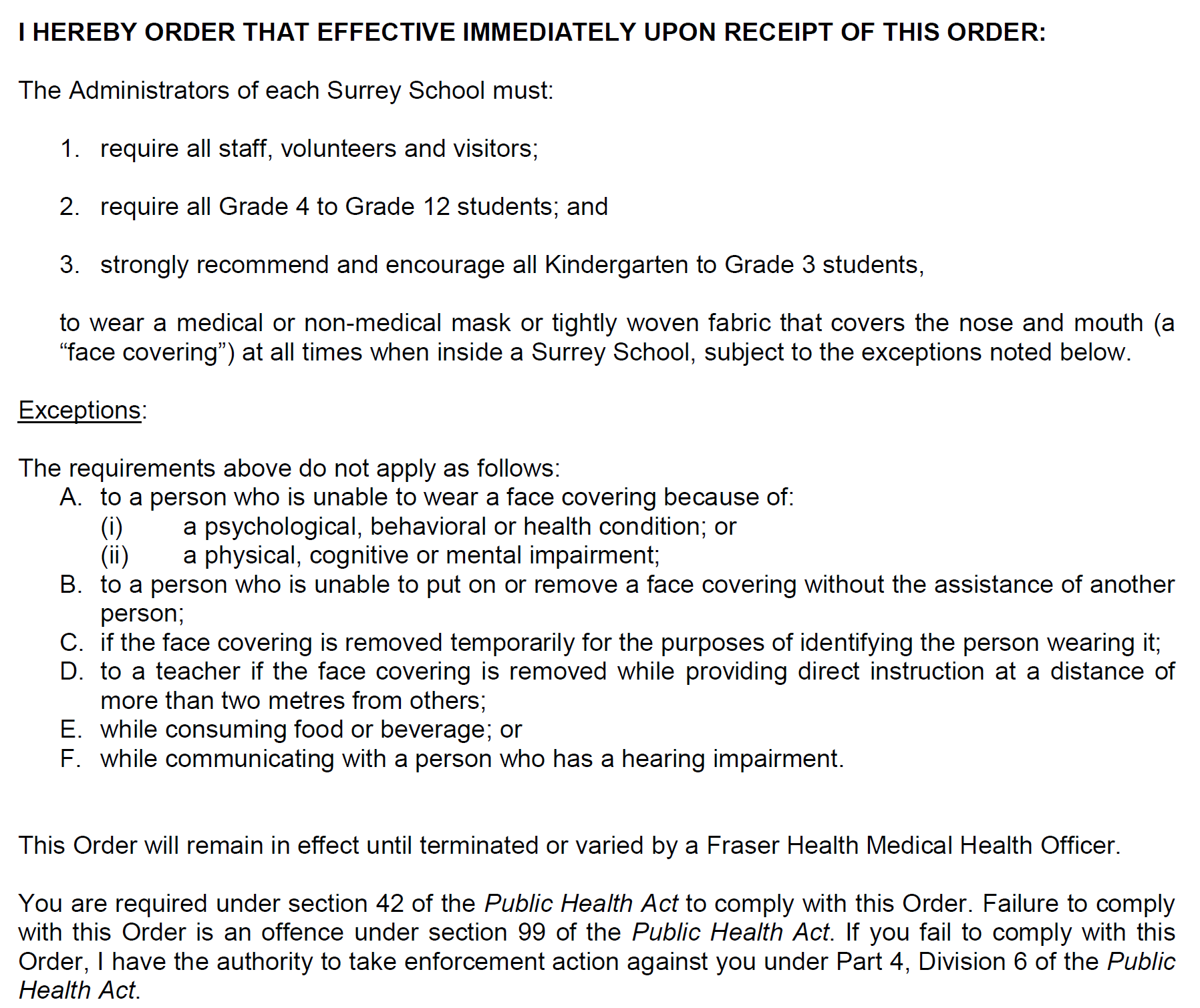 BC unveils new 3week “circuit breaker” public health restrictions