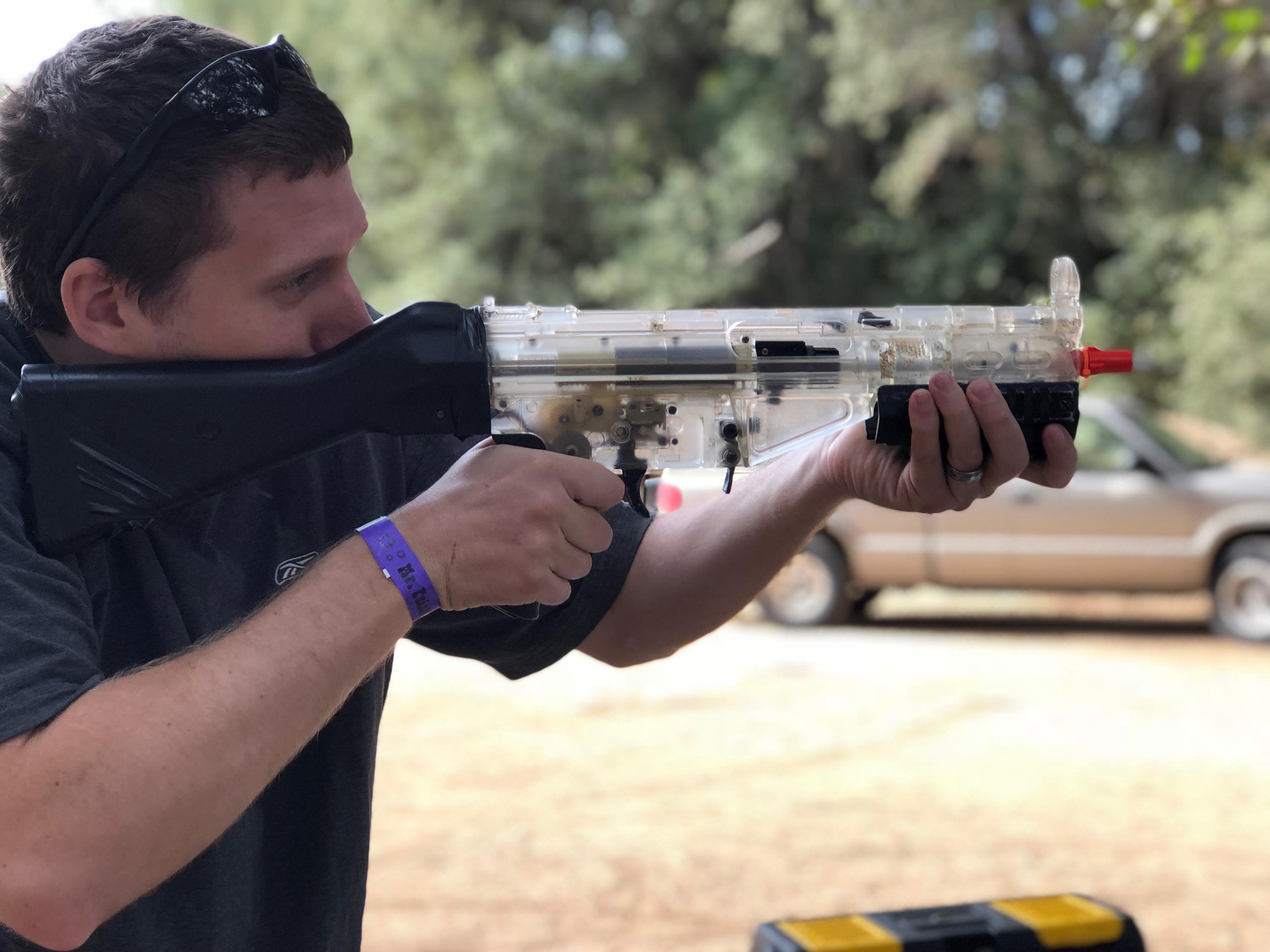 flex the clear gun, with the clear gearbox r/airsoft