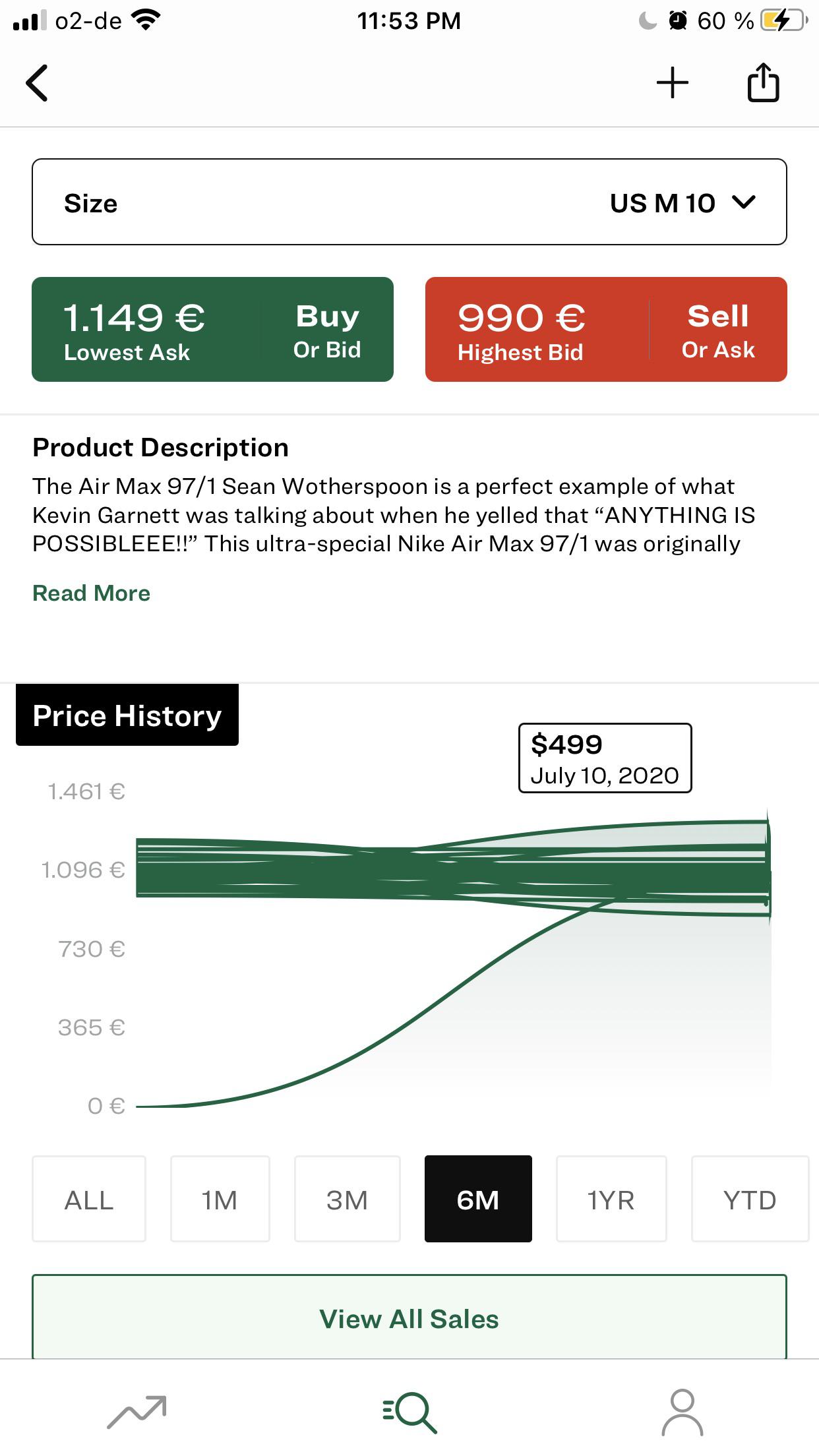 Stockx price history charts after update what did they do with the
