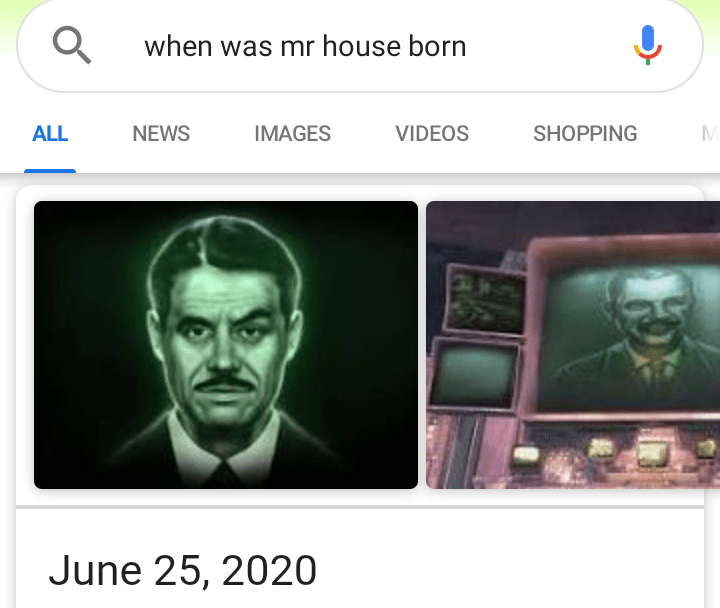 On June 25 of 2020 a child will be born. His name is Robert Edwin House. r/falloutnewvegas