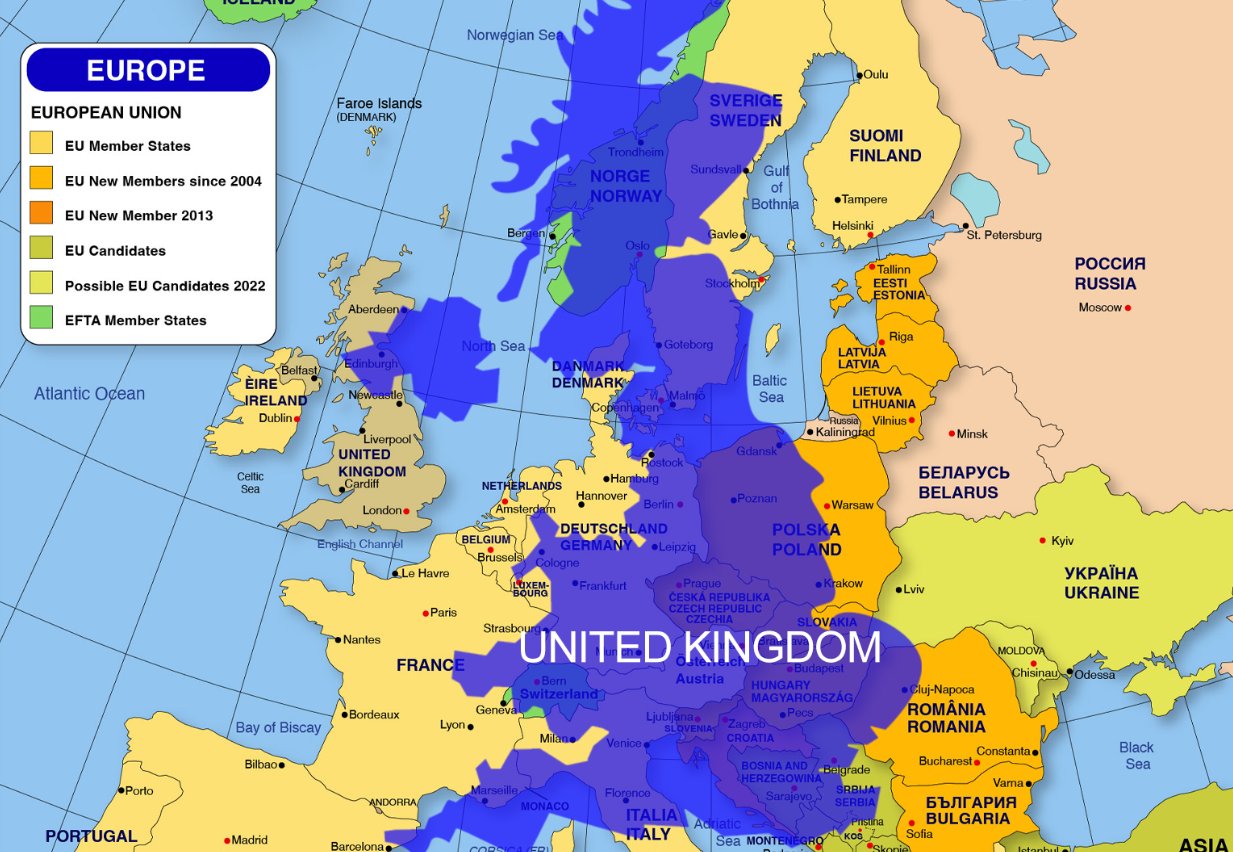 True size of the UK compared to Europe r/mapporncirclejerk
