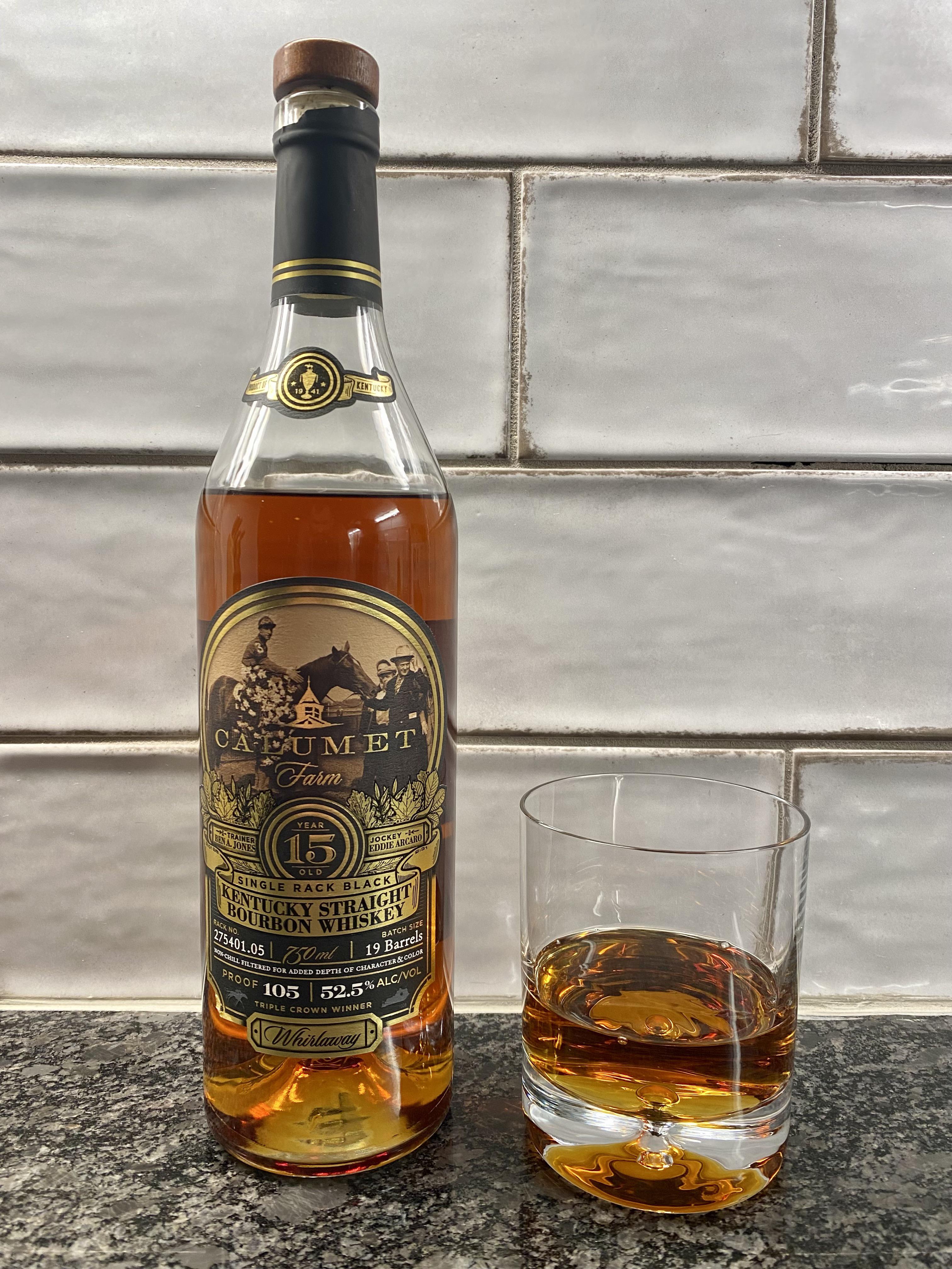 Calumet Farm “Single Rack Black” 15year straight bourbon whiskey, 105