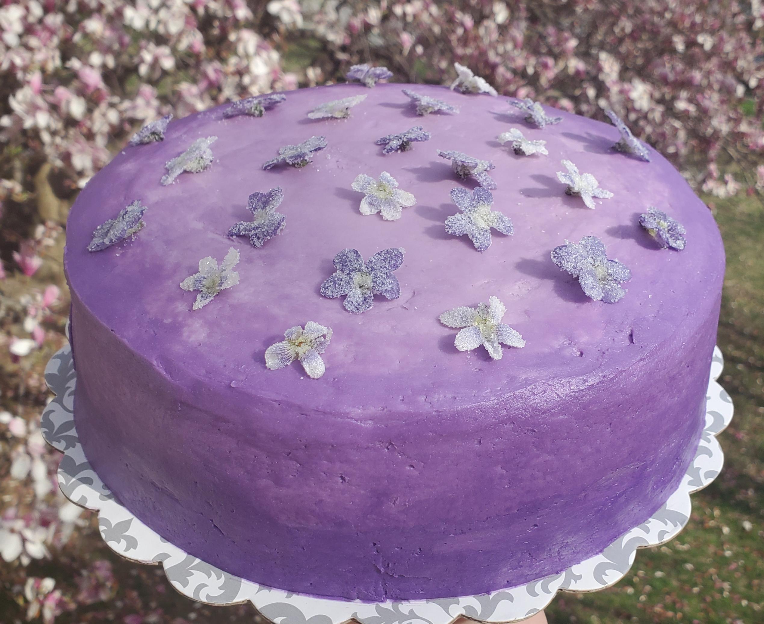 Happy Birthday to me! Vanilla cake with lavender vanilla Italian
