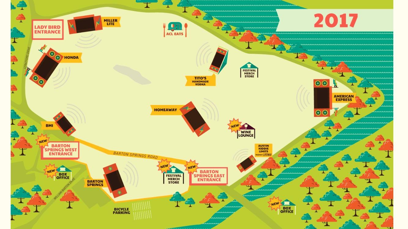 acl festival 2023 map NEW Festival Grounds Layout/3rd Park Entrance/Wine Lounge/and Indoor
