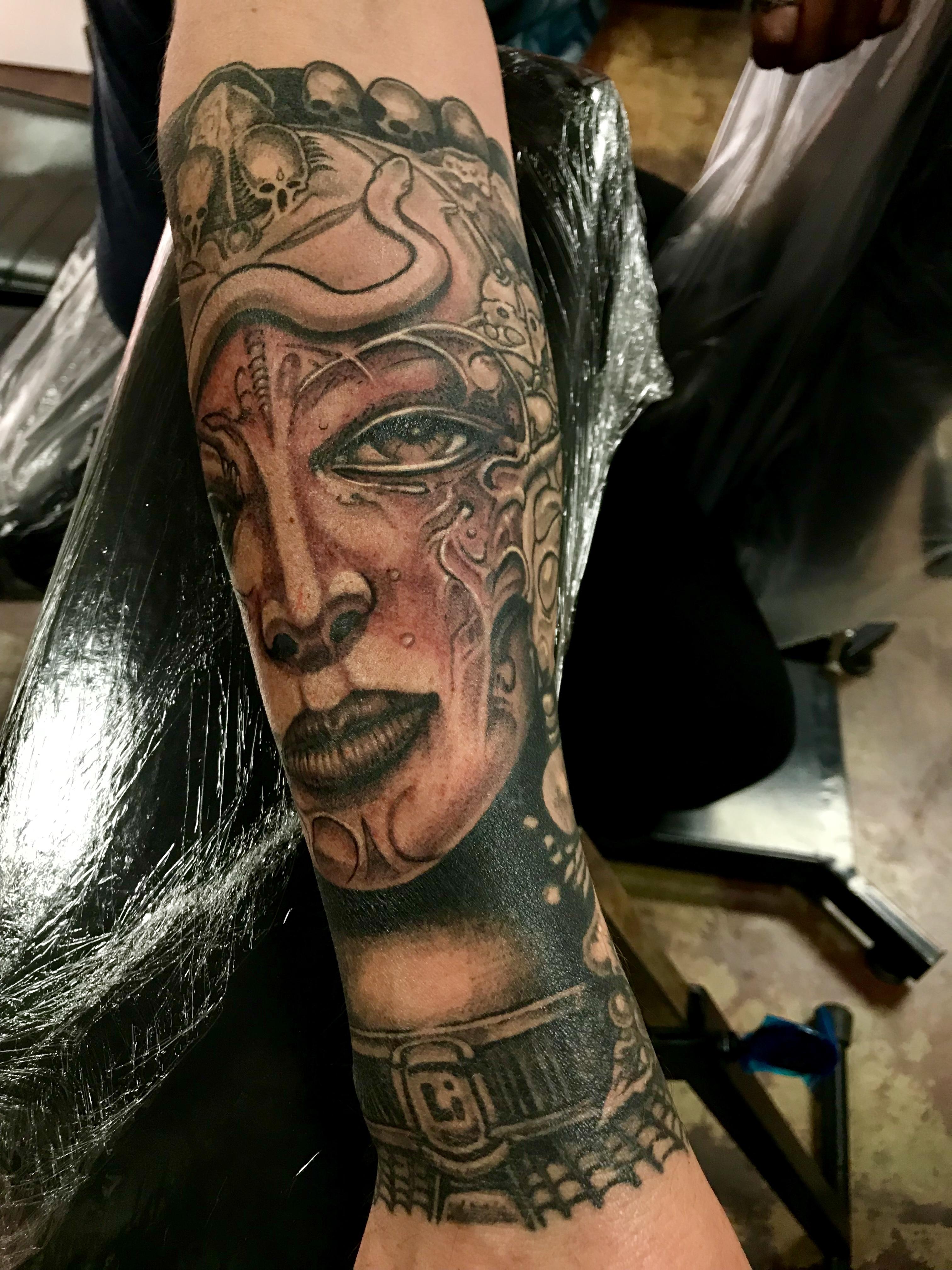HR GIGER TATTOO BY JERRETT DEMARTINO SOLID GALLERY ONE LOS