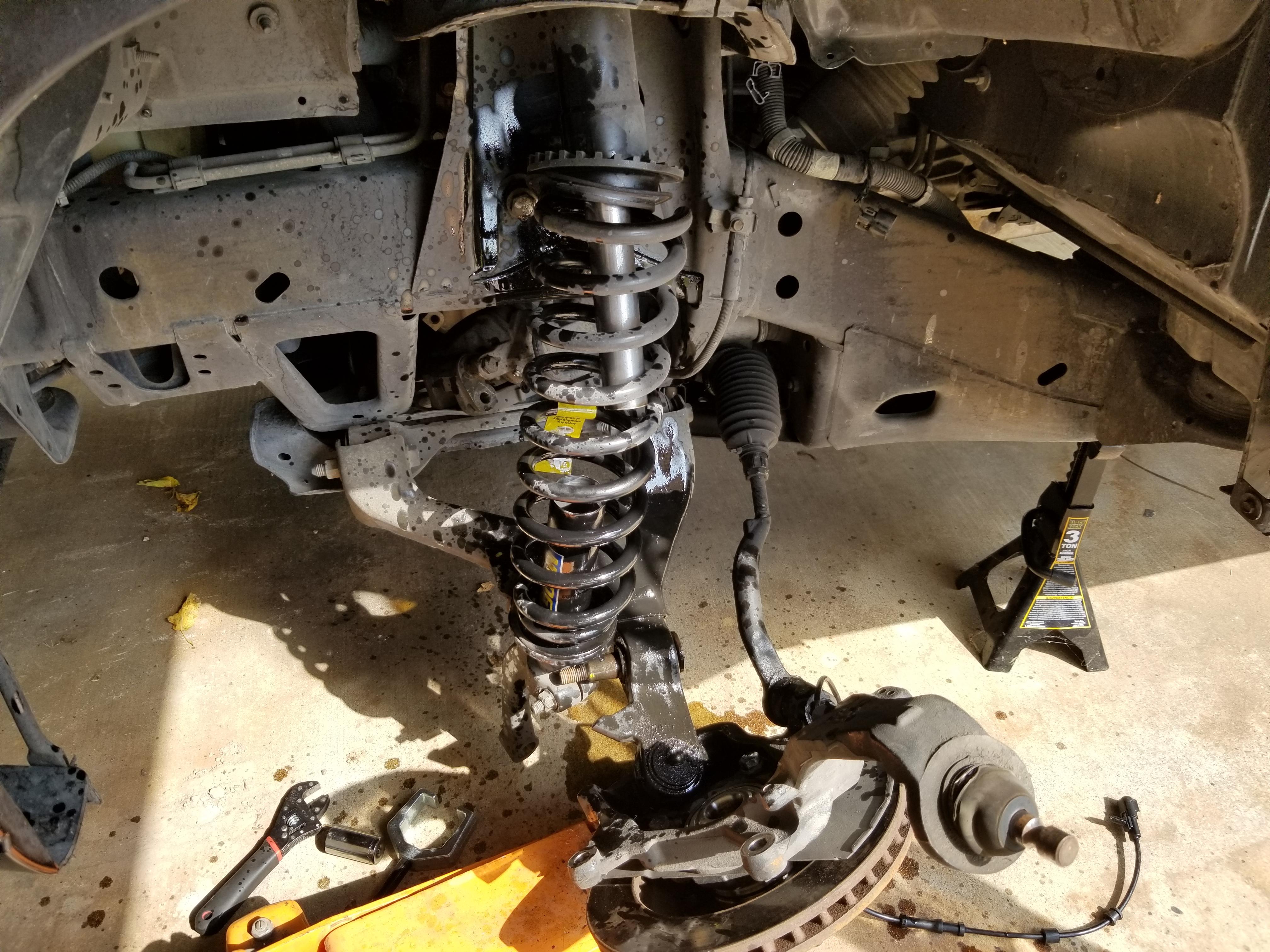 Sadly, my own. Strut exploded on my Trailblazer. At least it wasn't on the road when it happened