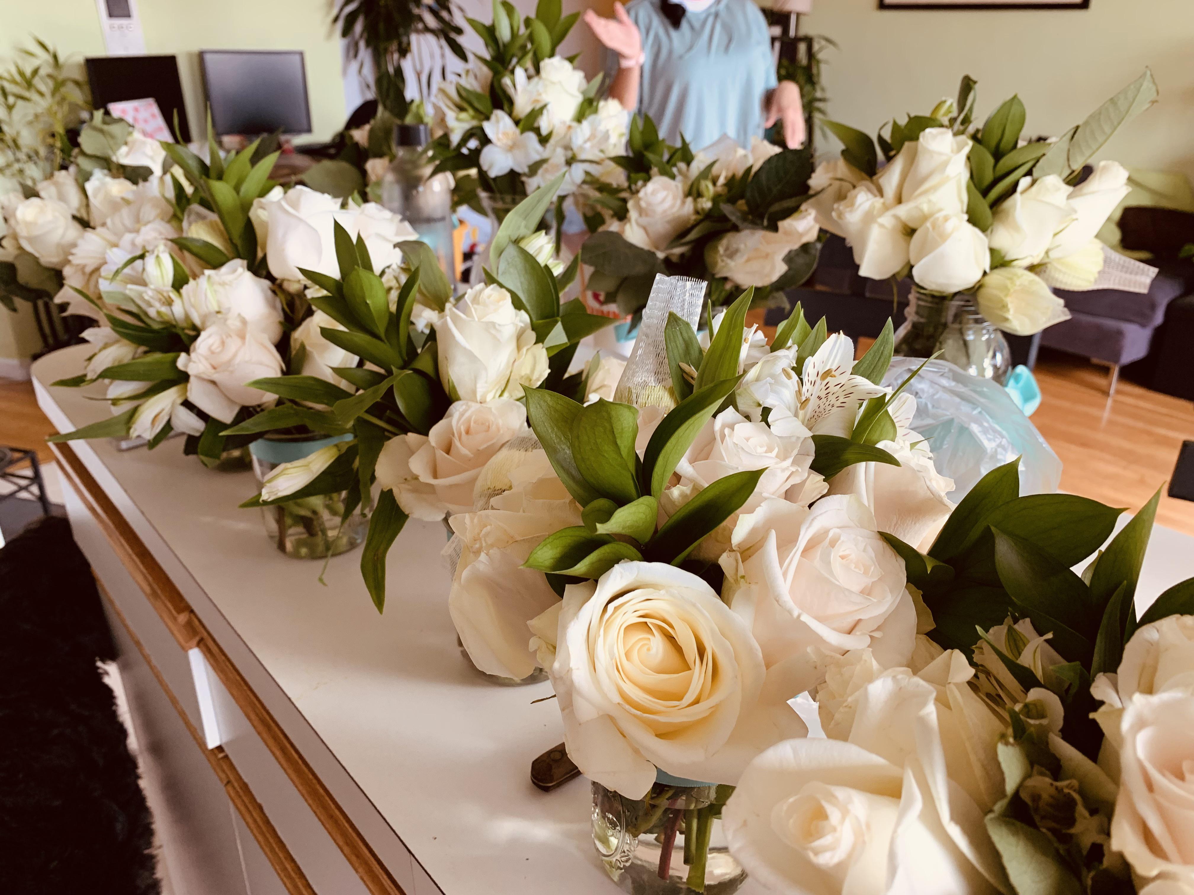 Wedding flowers = 212 (202 at Costco and 9.98 at Michael’s for jars