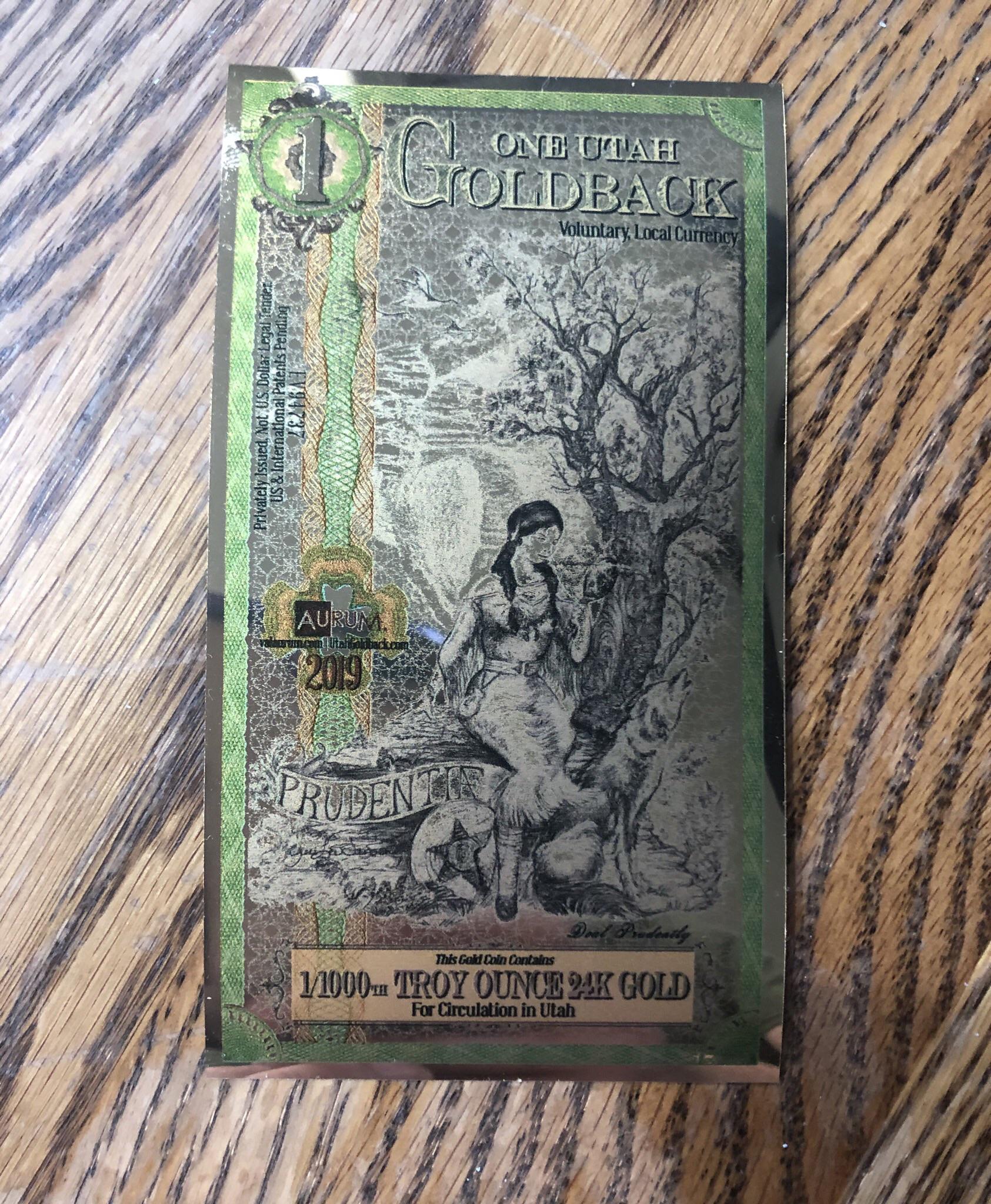 The Utah Goldback, a bill which blurs the line between bullion and