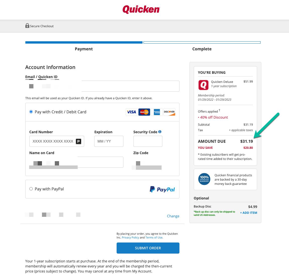 Quicken deluxe renewal 31.19 for existing subscribers. r/quicken