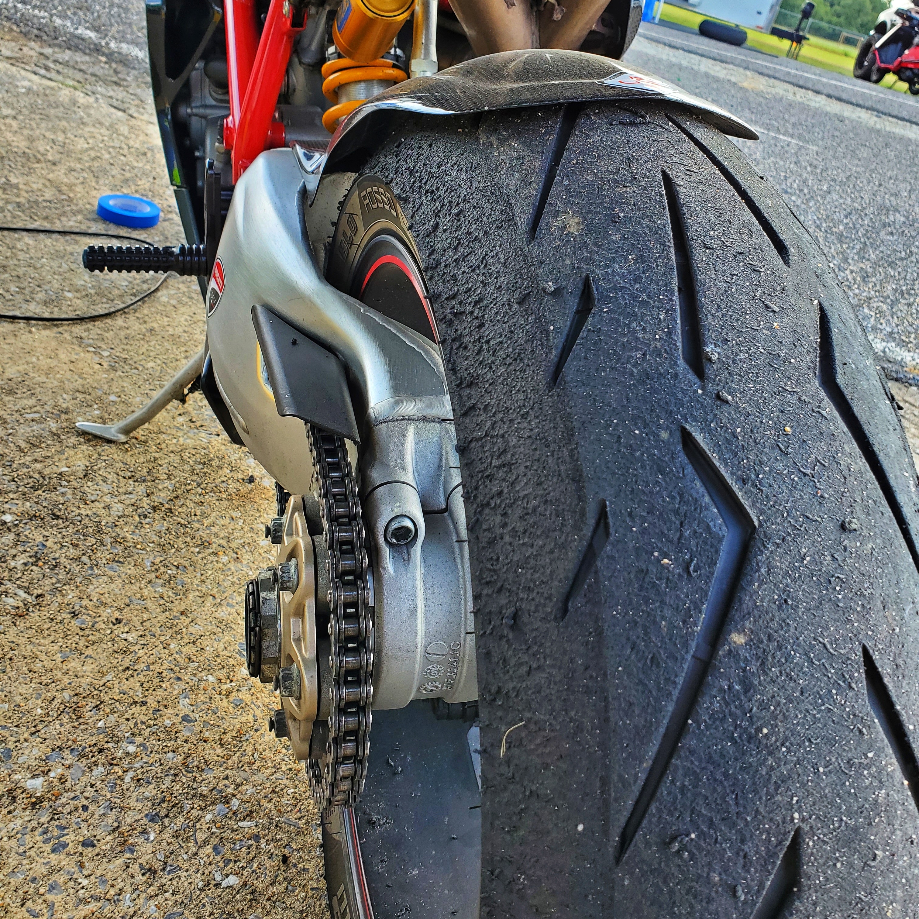 Tire after a day at the track r/Ducati
