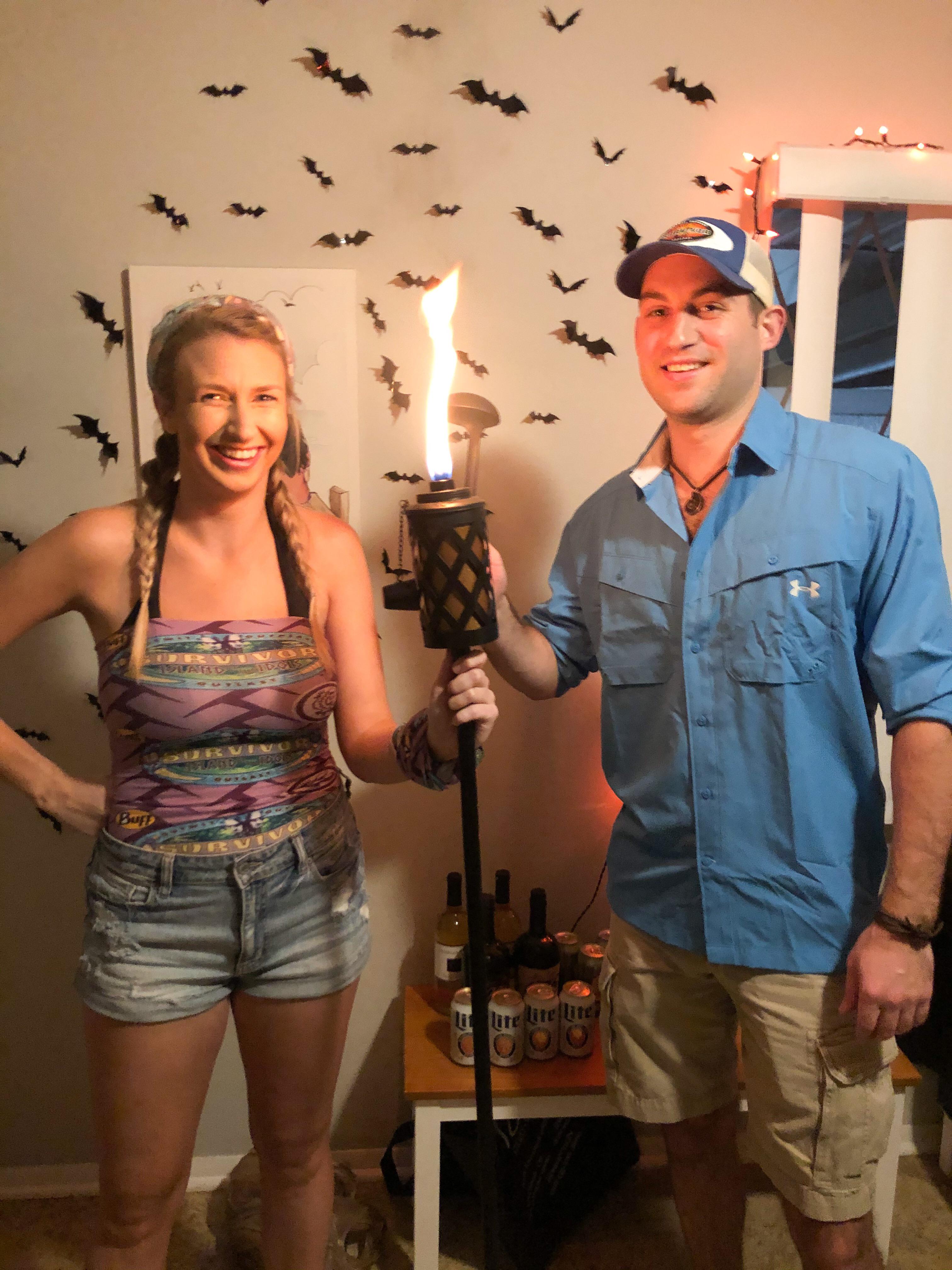 Castaway and Jeff Probst costume because it’s our favorite show! Also