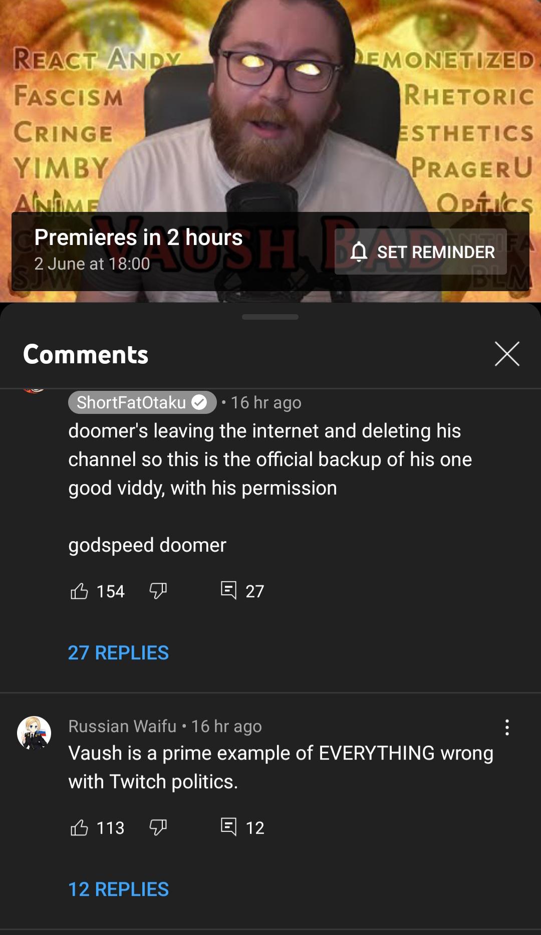 Guys, you're not gonna believe the latest news from ShortFatOtaku VaushV