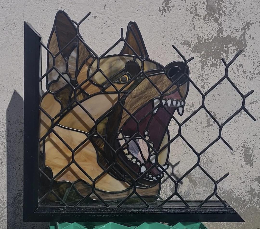 Guard dog, double layer corner piece r/StainedGlass