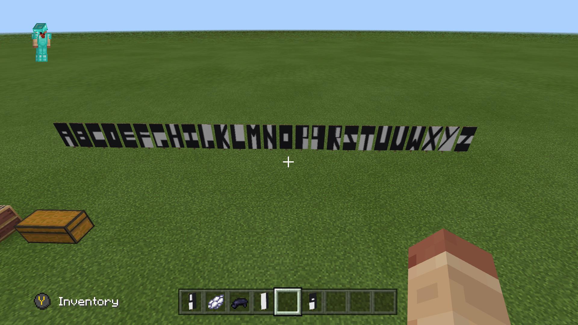 I tried my best to make the alphabet using banners on Xbox. I’m not