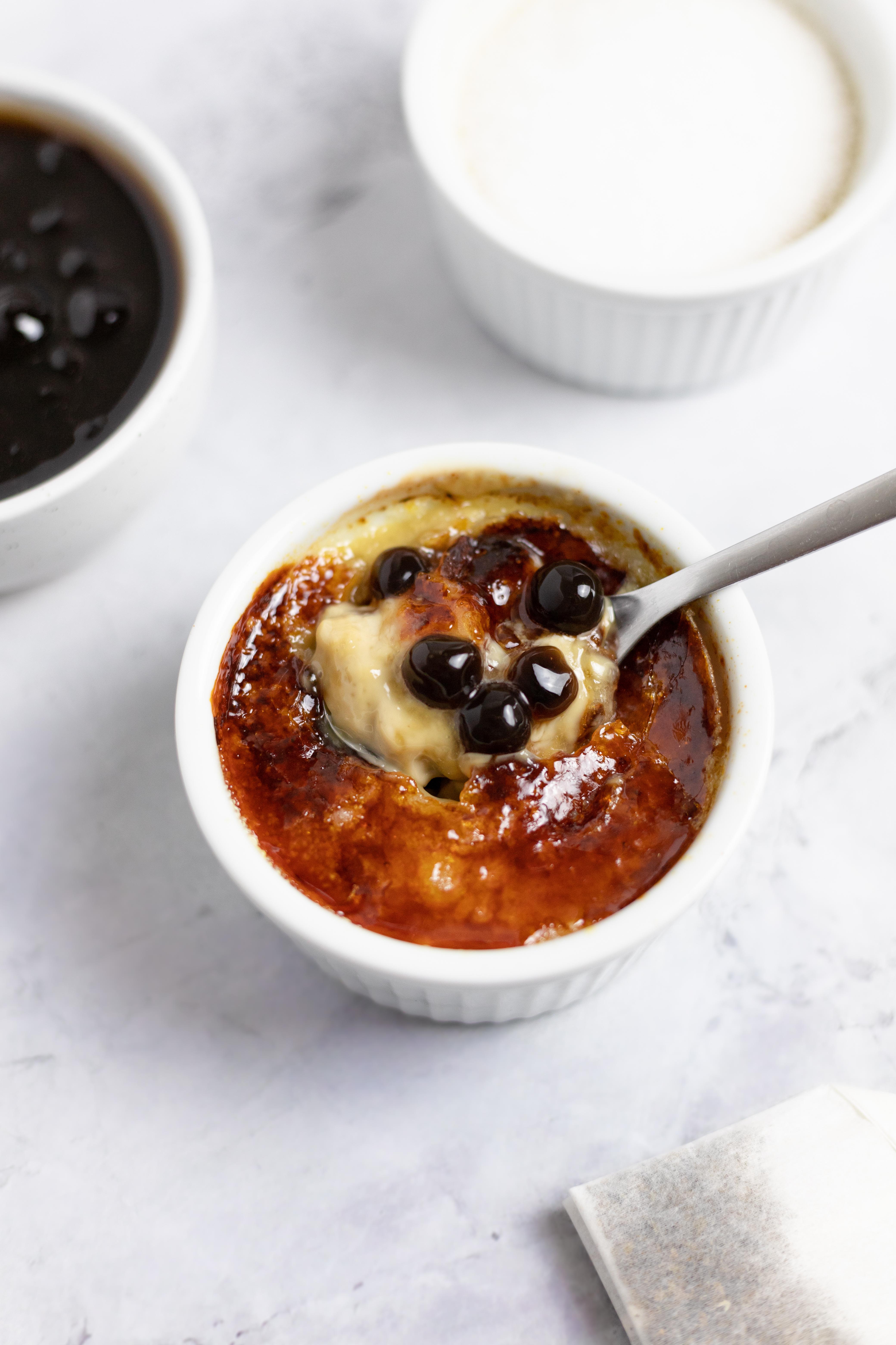 Jasmine Green Milk Tea Creme Brulee with Boba r/recipes