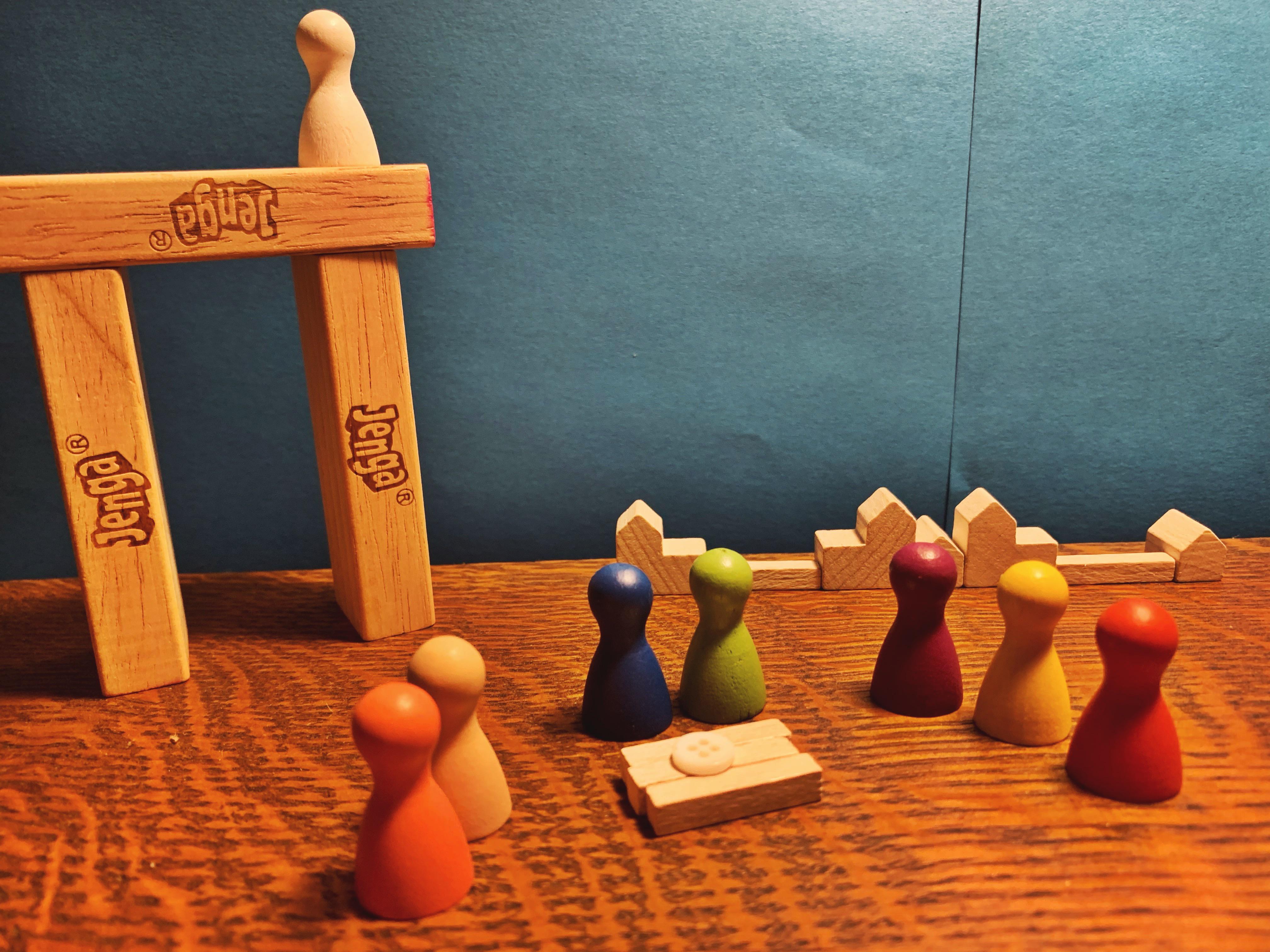 I made a nativity scene from game pieces. r/mildlyinteresting