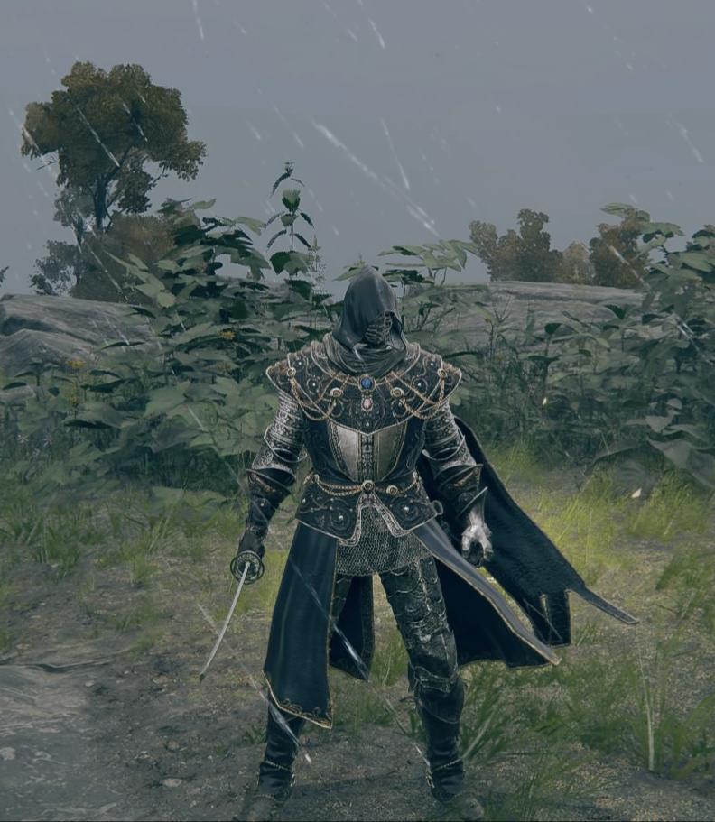 The skeletal mask works pretty well with the Carian Knight Set r