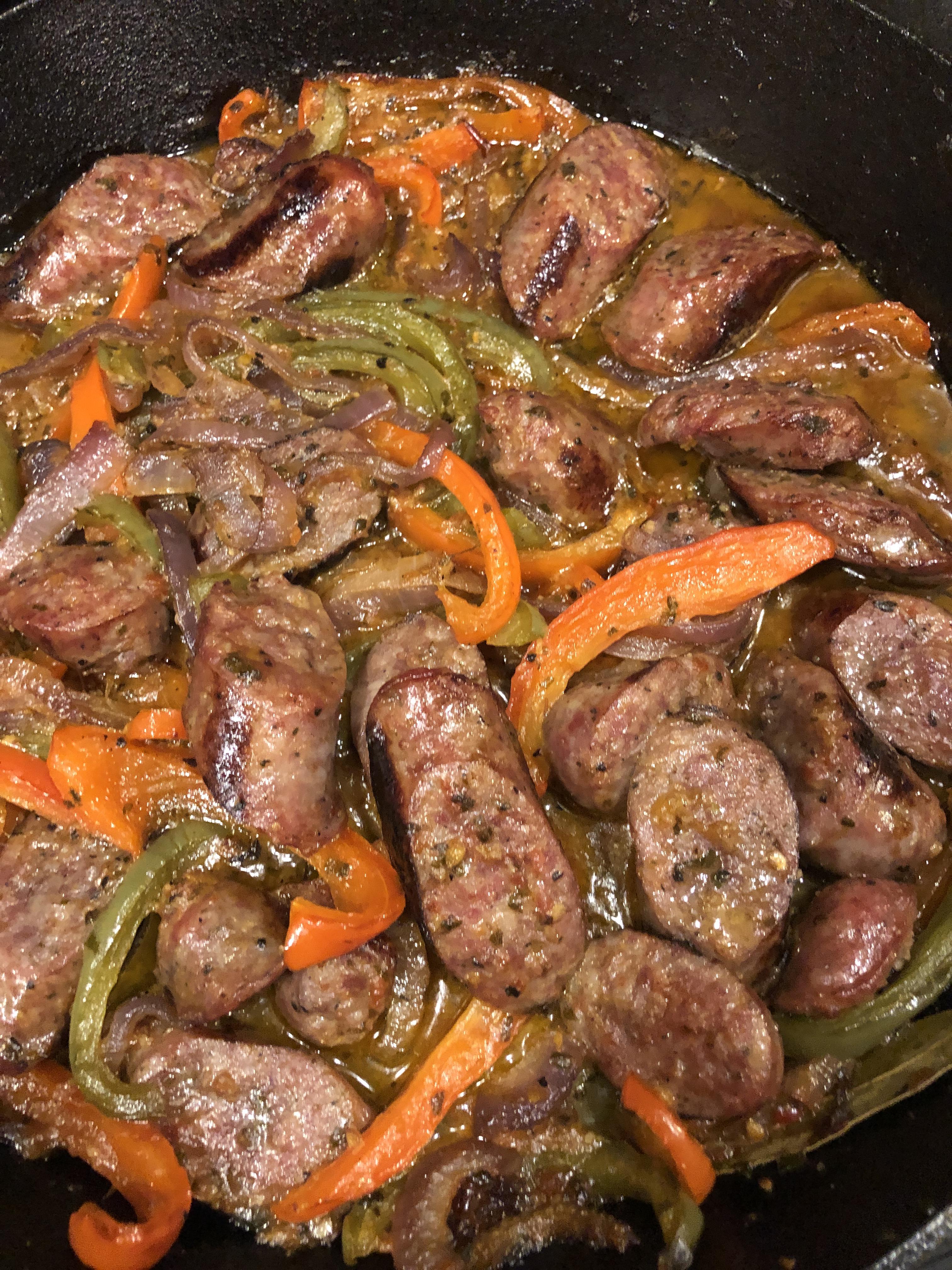 Italian sausage and veggies. Love this simple cook. r/Traeger