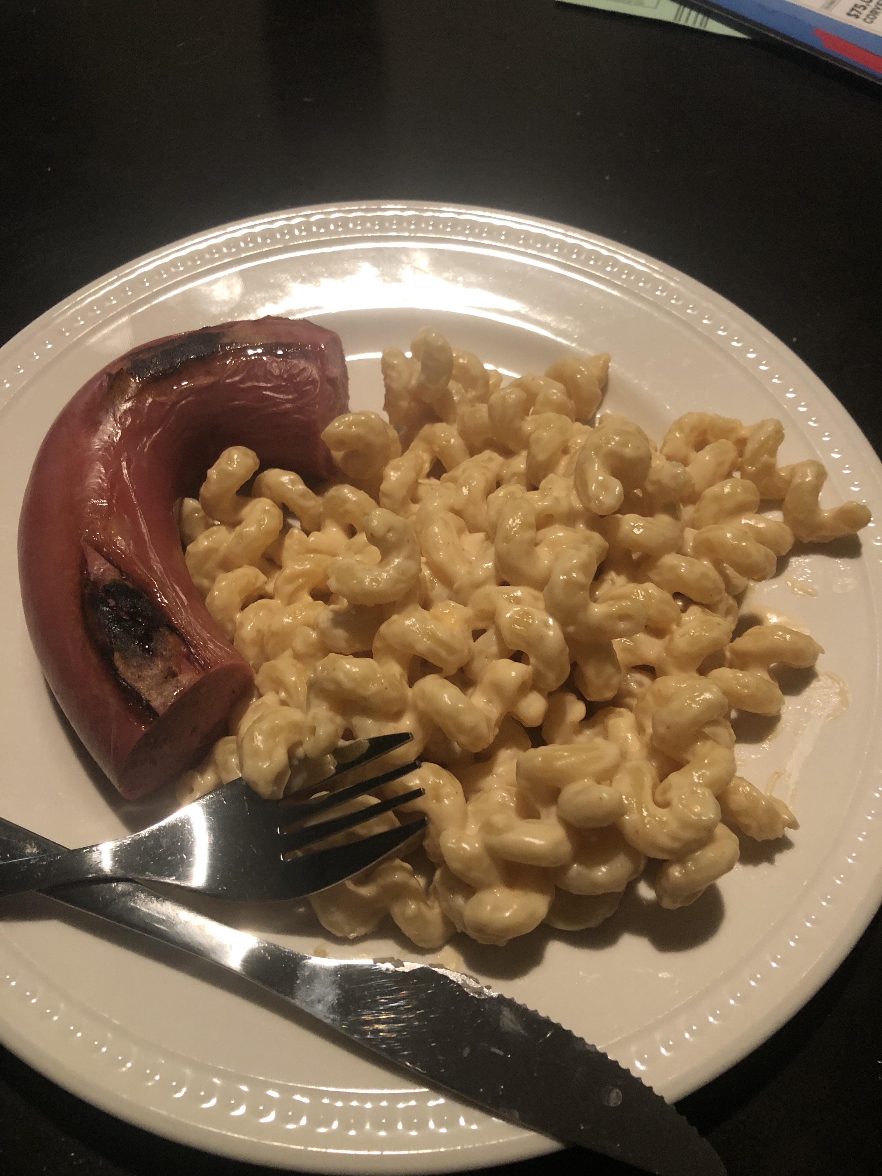 [Homemade] Ring bologna and homemade Mac and cheese r/food