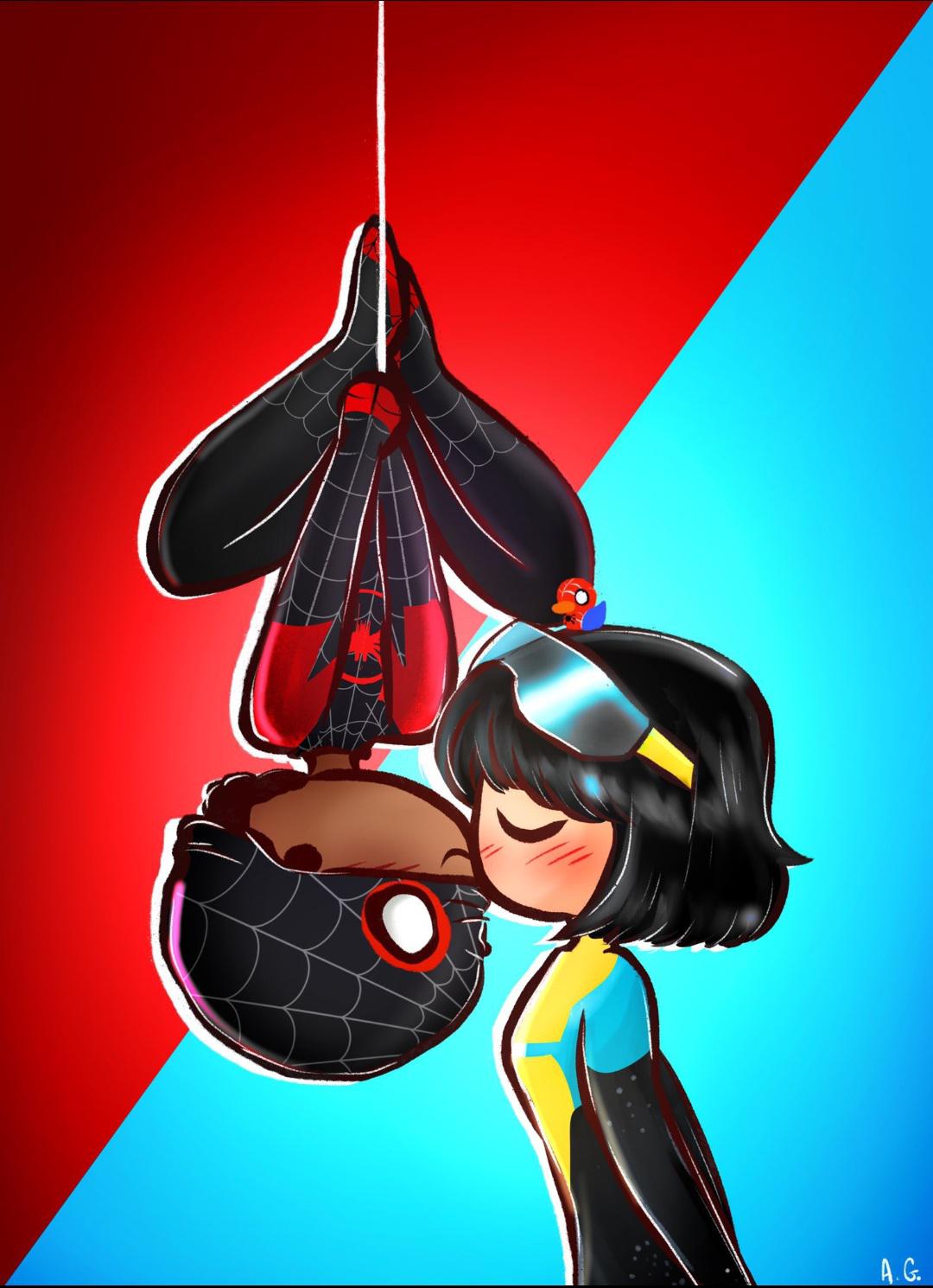 Miles Morales and Terra Grayson (artwork by @AG_Nonsuch) : MilesMorales