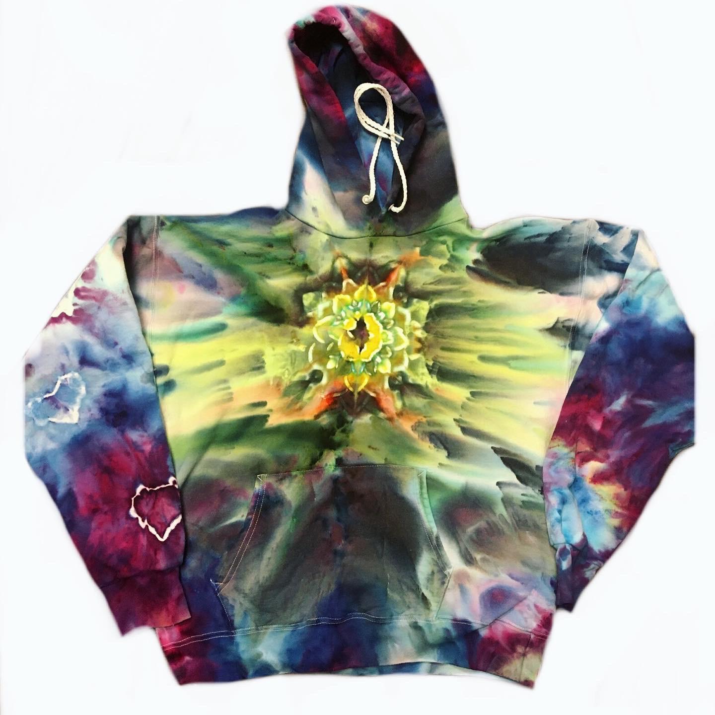 Melting flower on a hoodie r/tiedye