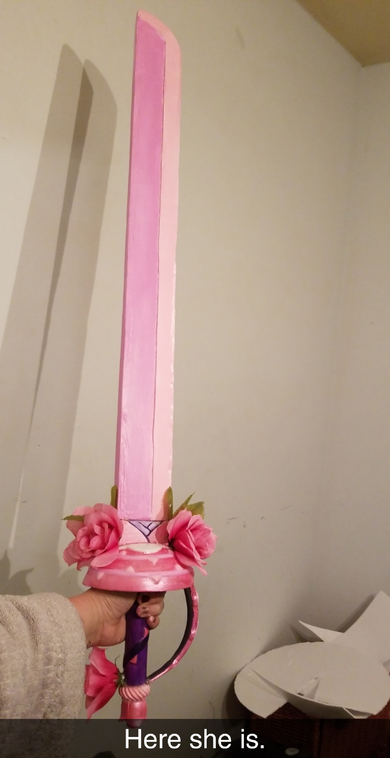 I saw we were sharing swords. I would like to show off my Rose Quartz