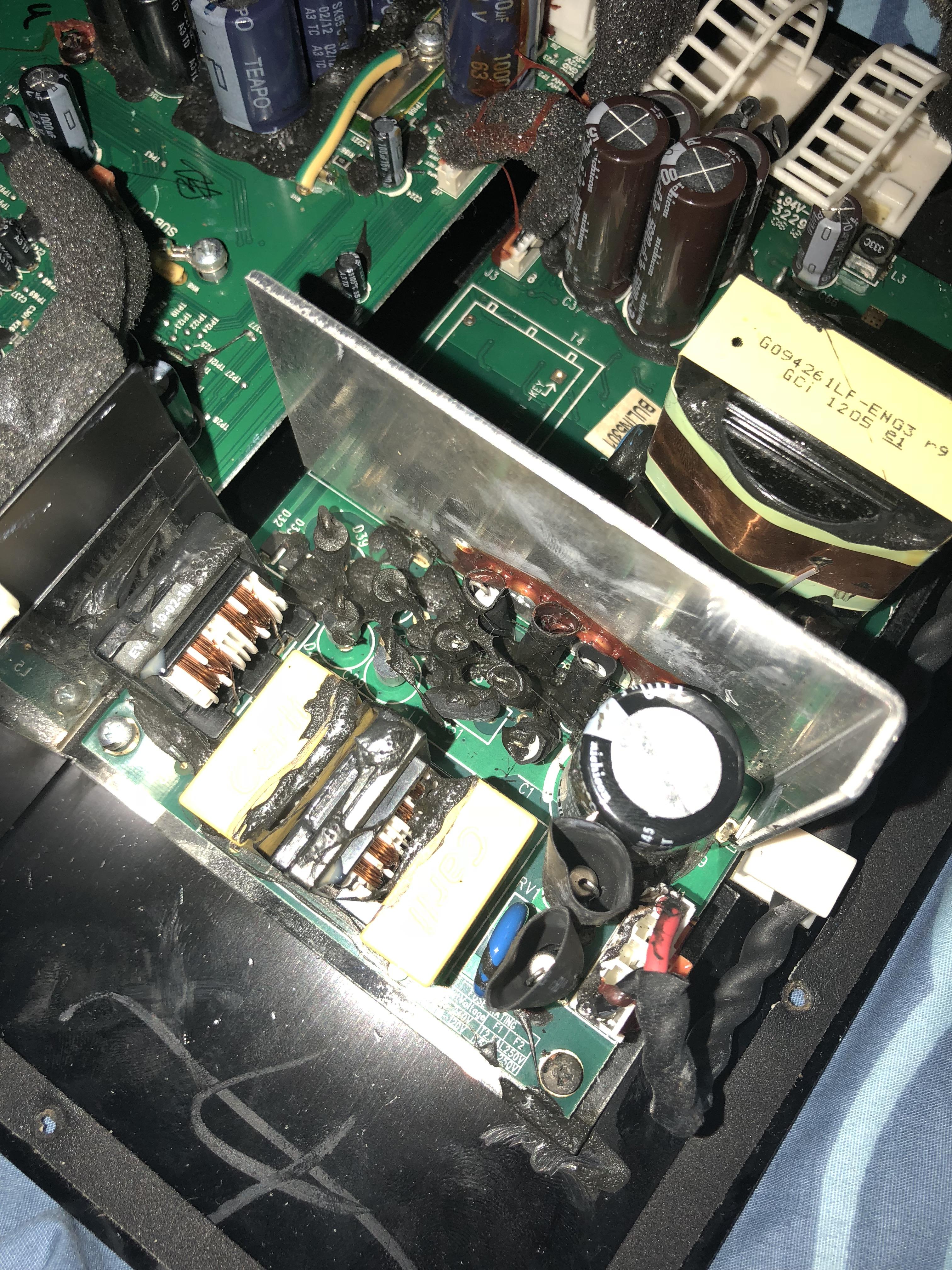 Subwoofer stopped working so I opened it up. What is this Weird black