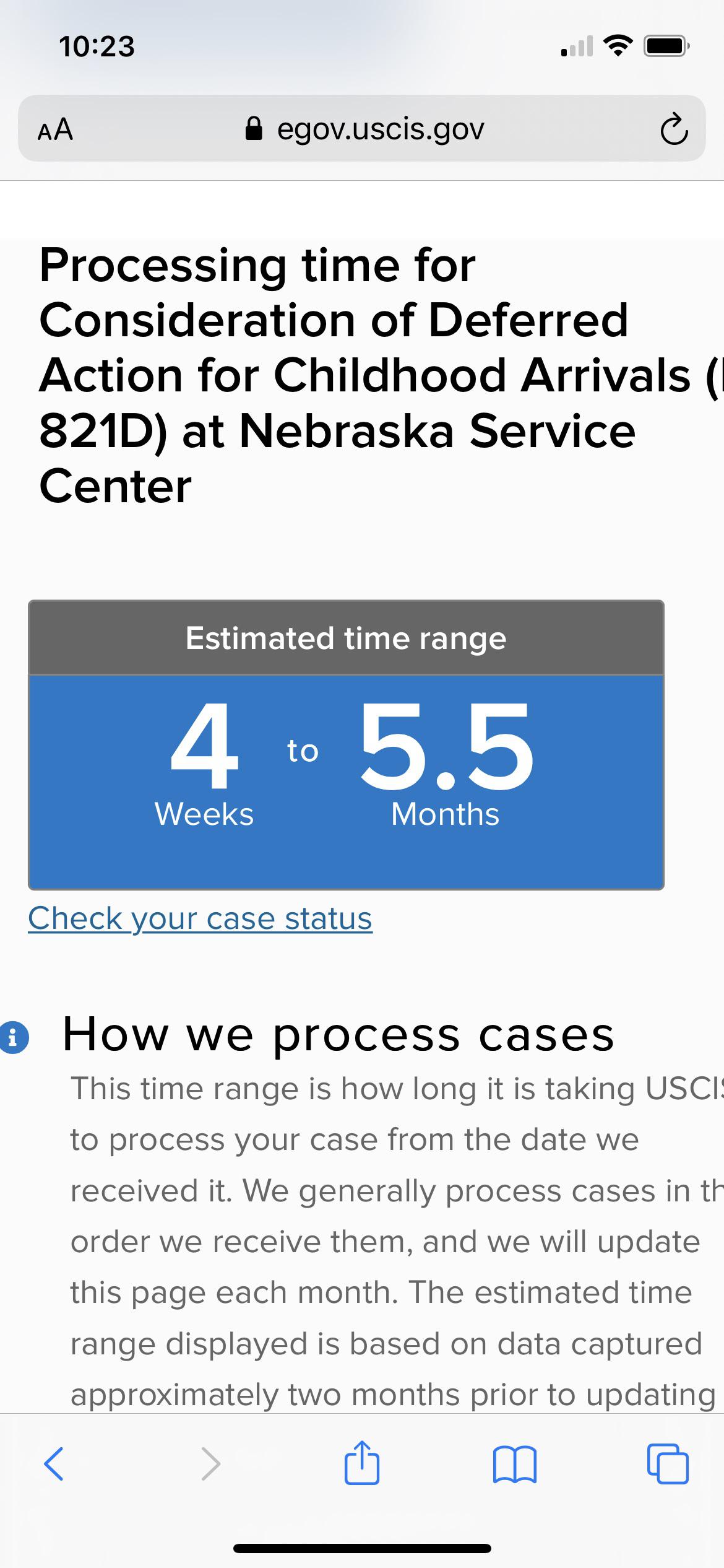 Shorter and longer processing times 😩 DACA