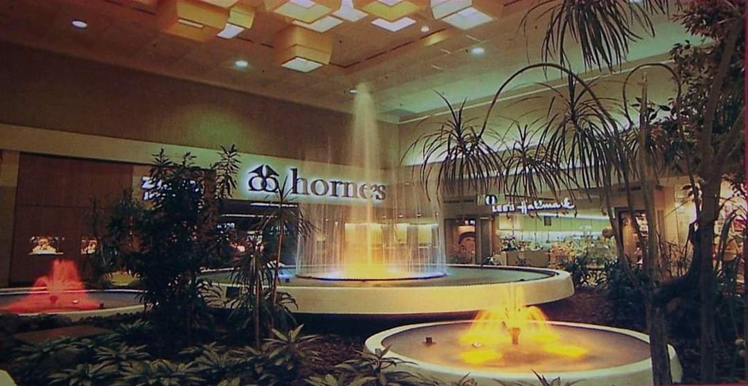 Scenes of the fountains of Southern Park Mall. Late 1970s or so from