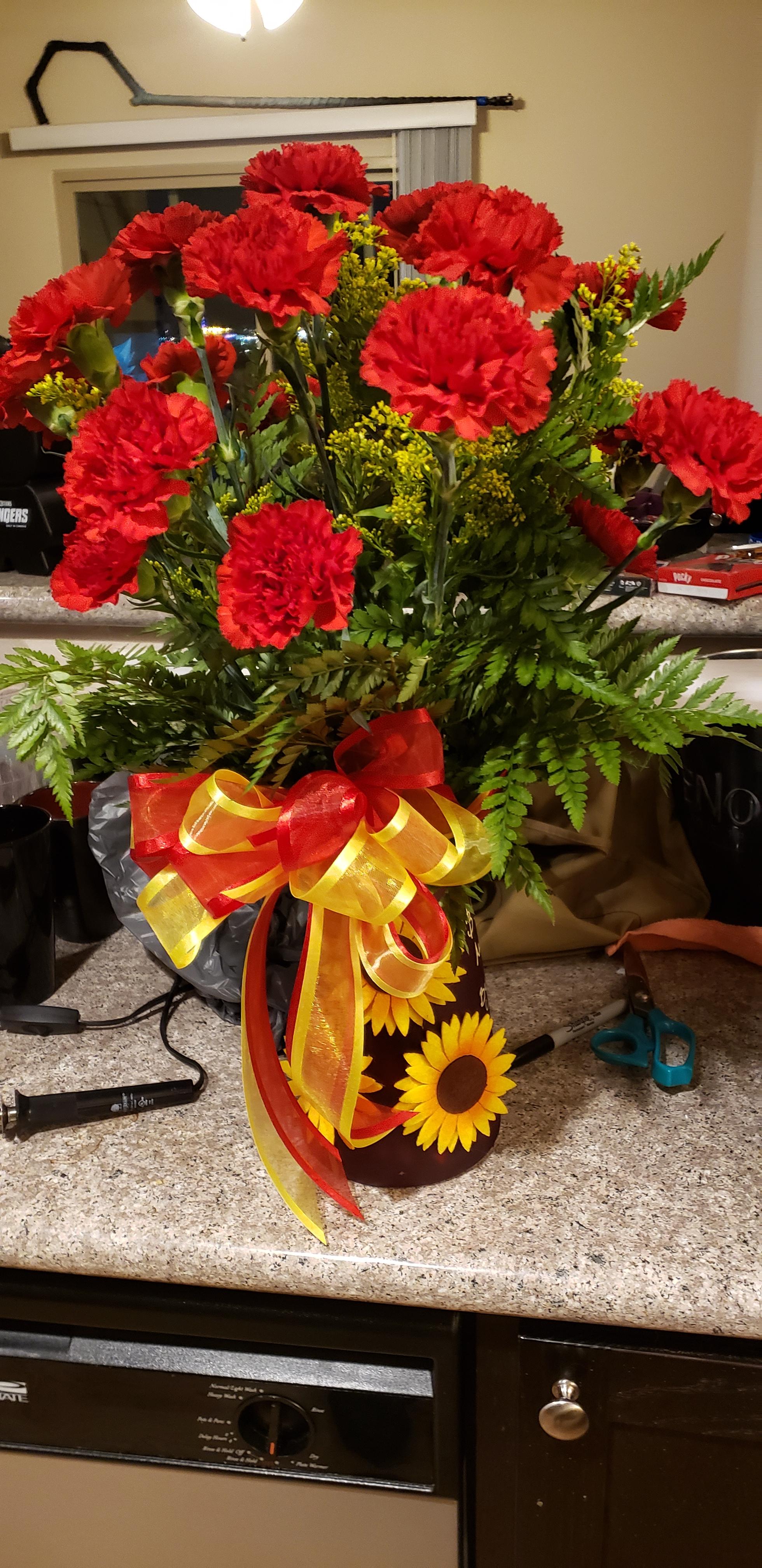 For my birthday, my boyfriend bought me 21 red carnations r