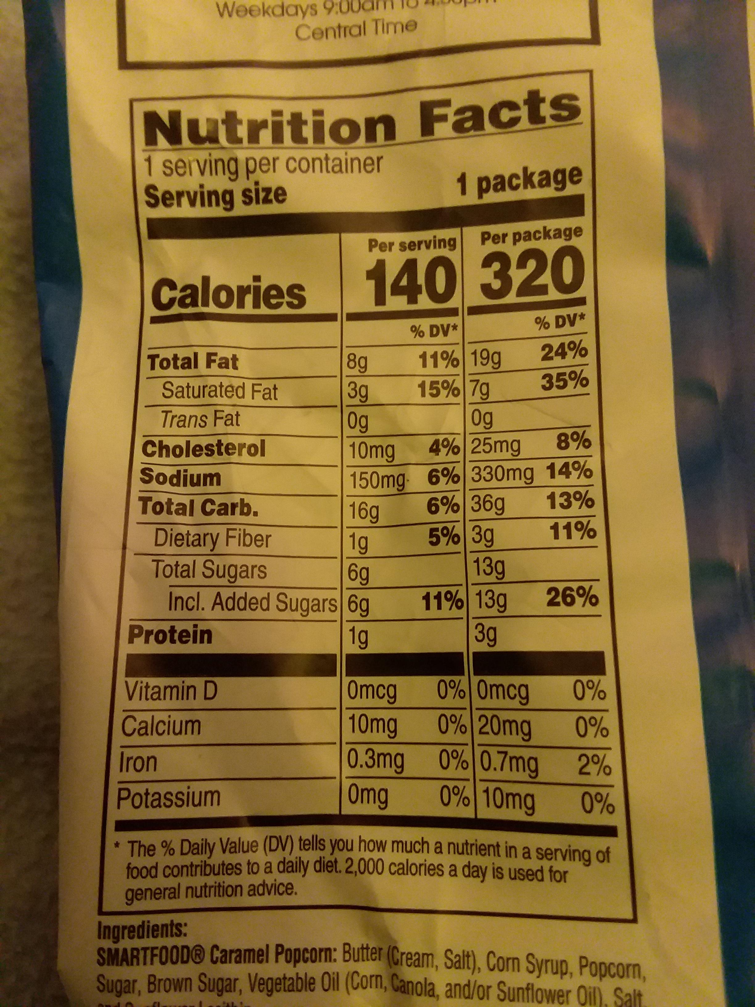 This popcorn nutrition label does not compute. r/mildlyinfuriating